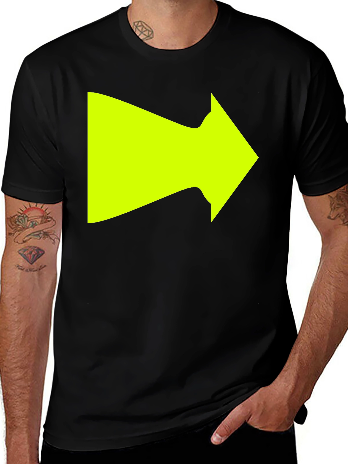 Variant 9 of Right Arrow Graphic T-Shirt - Bold Neon Design
