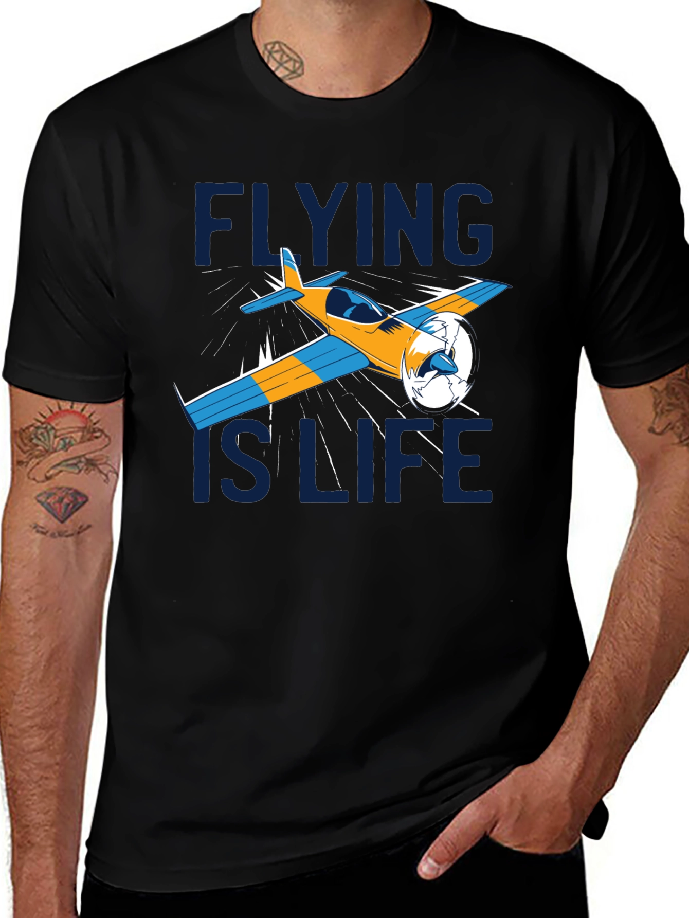Variant 6 of Flying is Life T-Shirt - Aviation Tee
