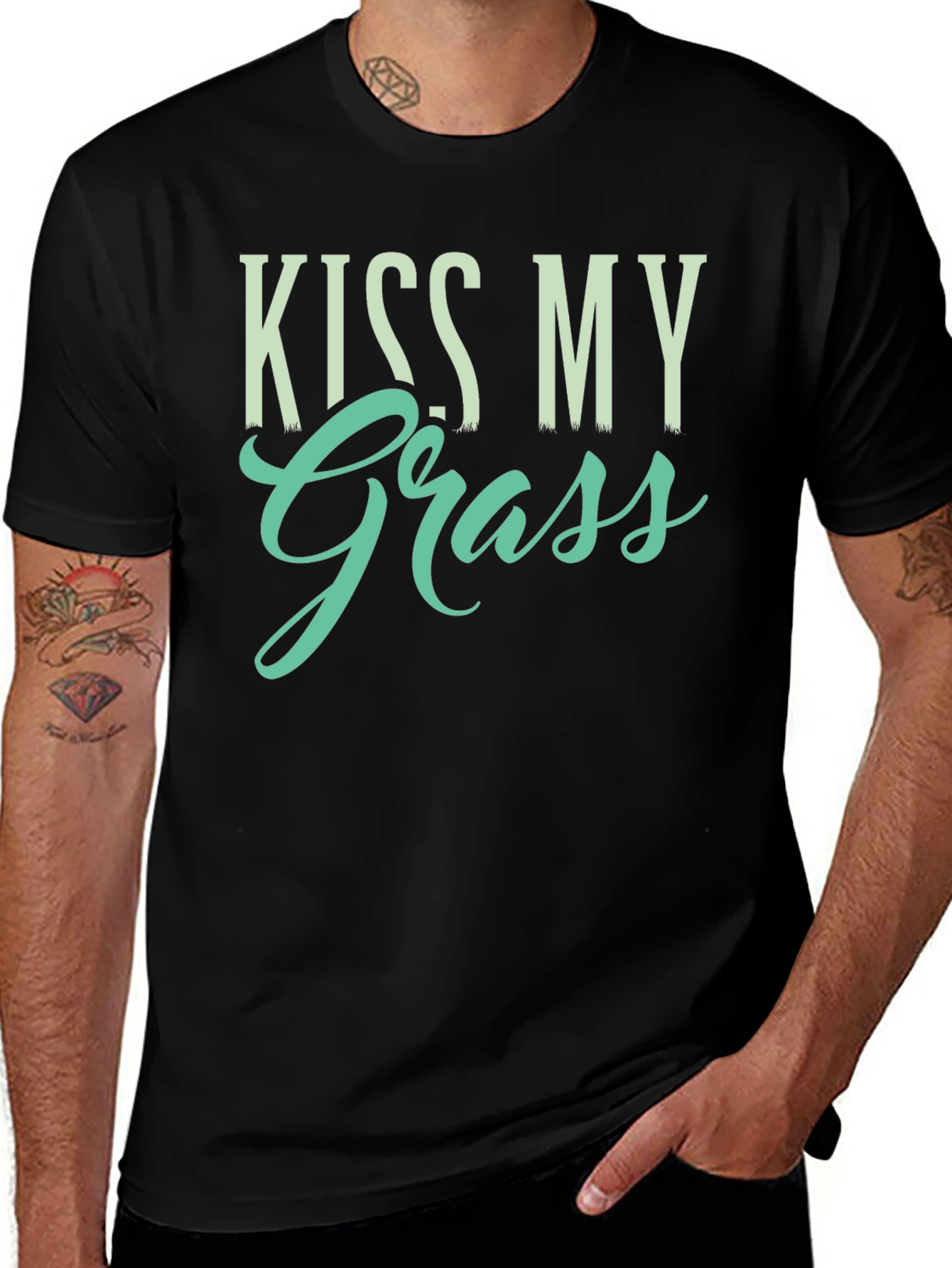 Variant 13 of Kiss My Grass Novelty Graphic Tee