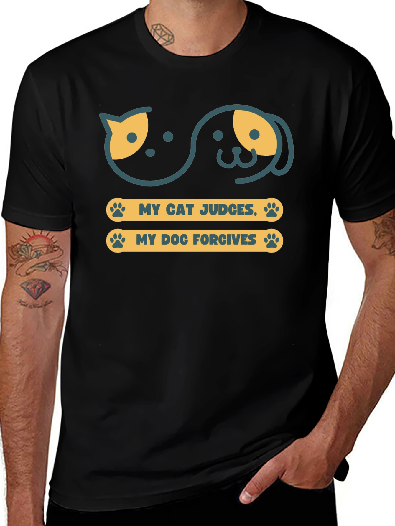 Variant 24 of Cat Judge Dog Forgives Graphic T-Shirt