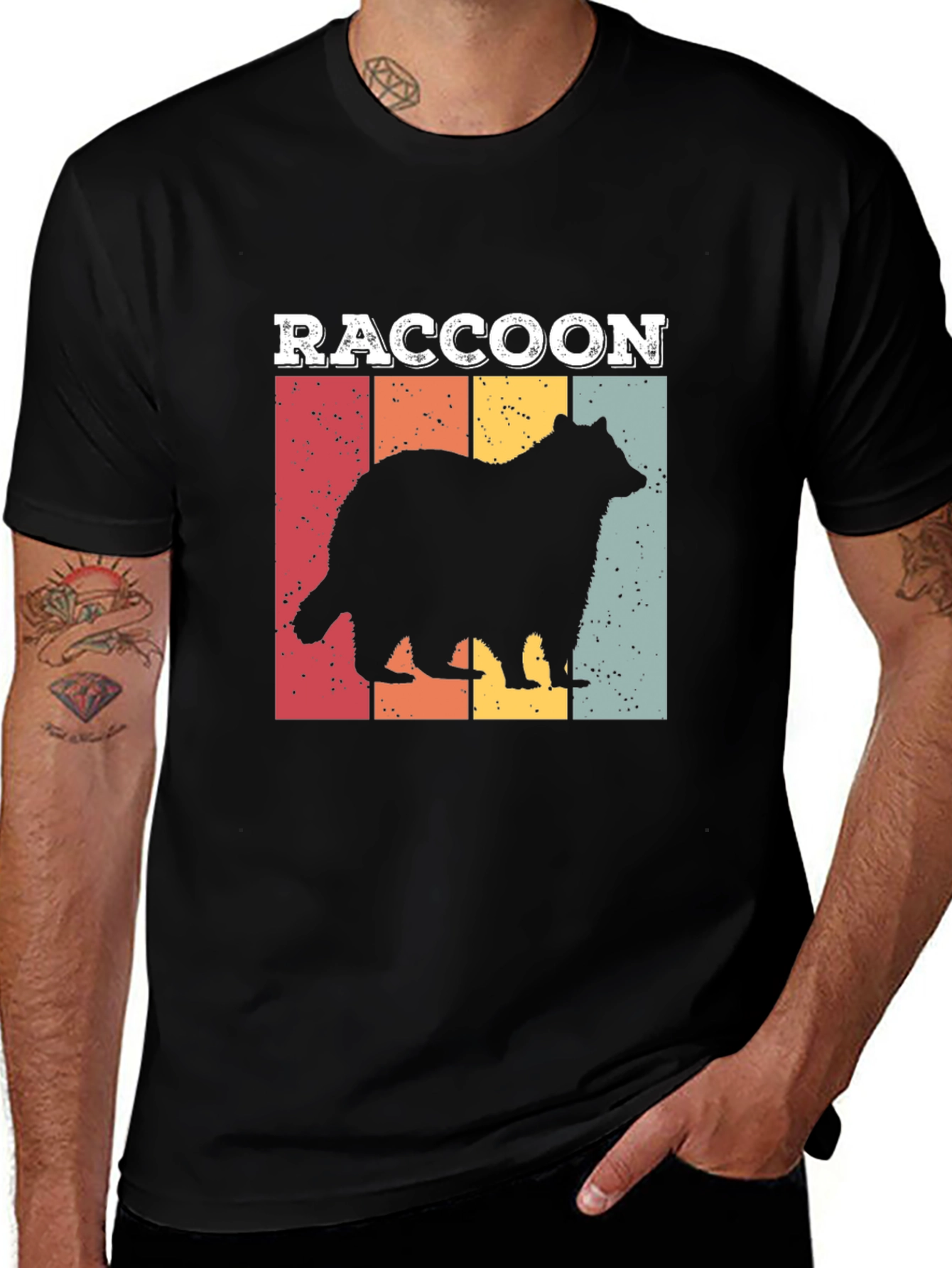 Variant 27 of Retro Raccoon Graphic Tee - Vintage Animal Design