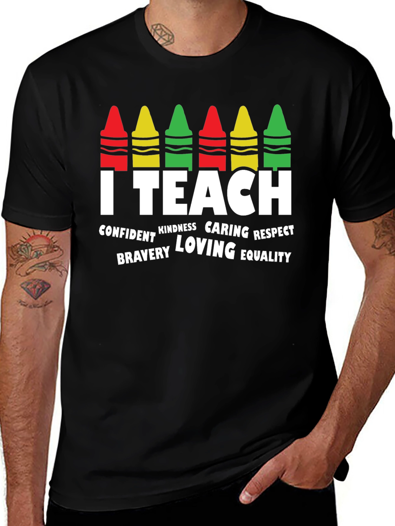 Variant 18 of I Teach Crayon Graphic Tee - Teacher Appreciation Gift