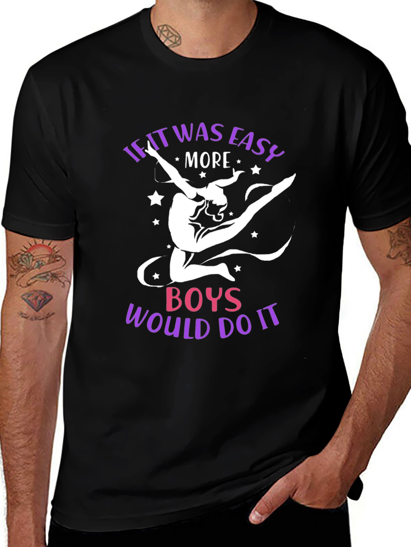 Variant 10 of Gymnastics T-Shirt: If It Was Easy Boys Would Do It