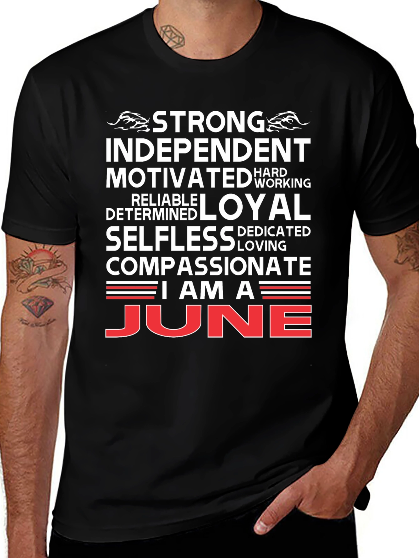June Zodiac T-Shirt: Strong, Independent, Motivated