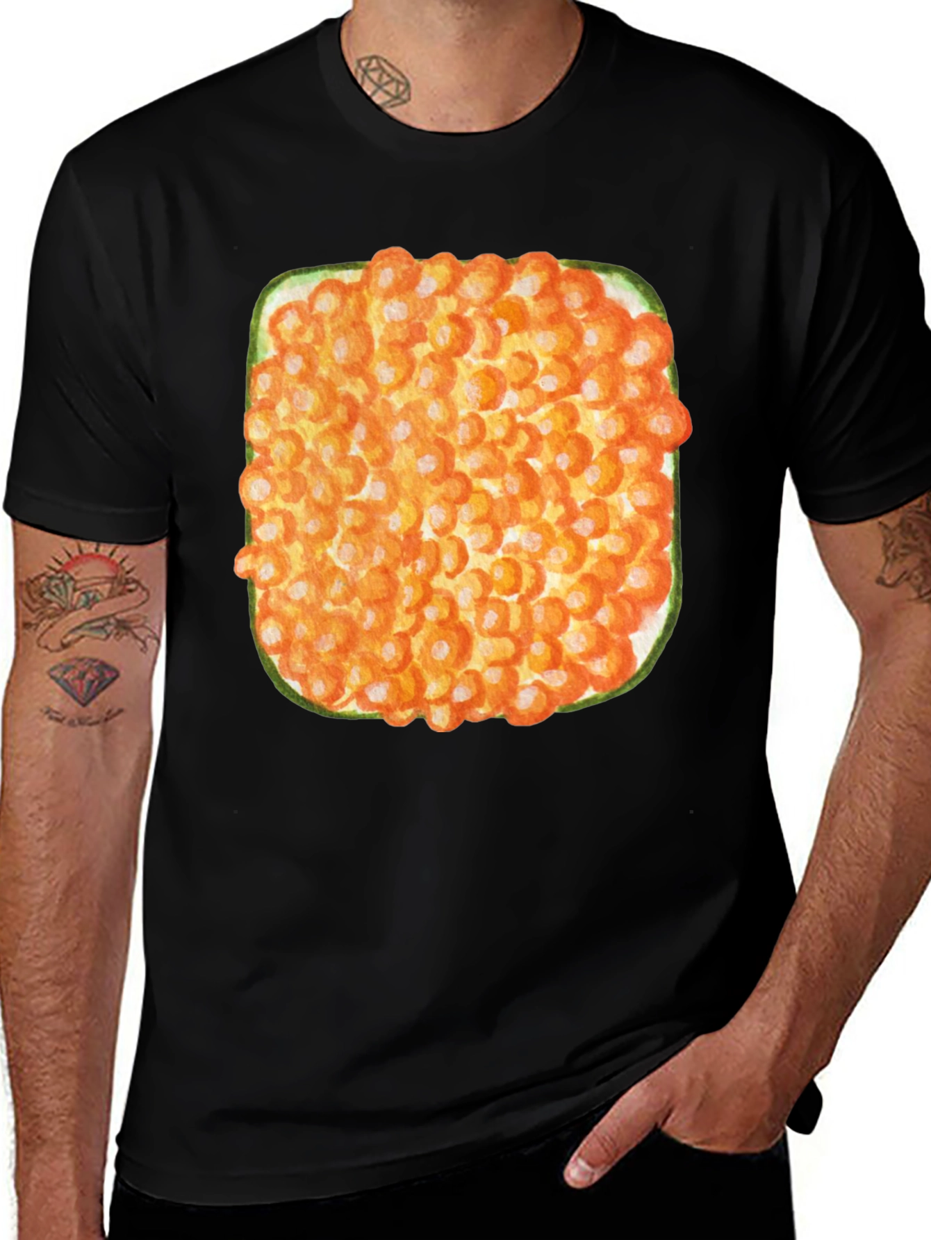 Black Caviar Square T-Shirt - Unique Food Tee main image