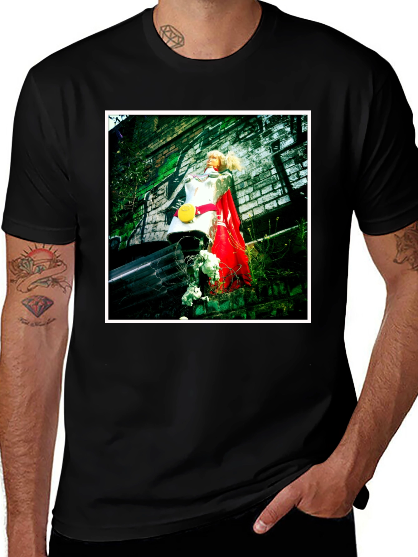 Black Urban Art Tee: Stylish Black T-Shirt with Unique Graphic main image
