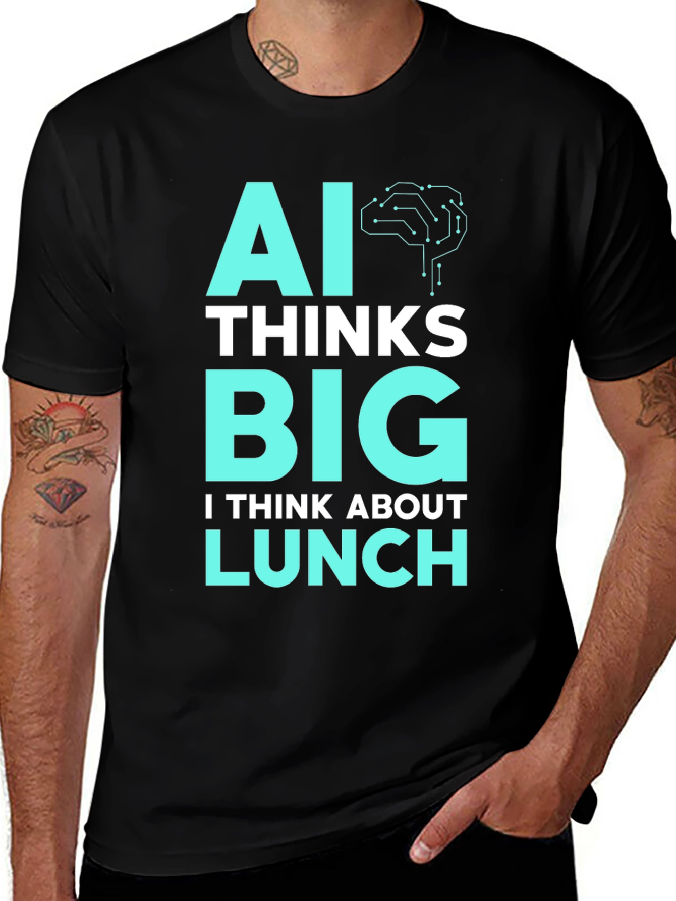 Variant 28 of AI Thinks Big Funny T-Shirt