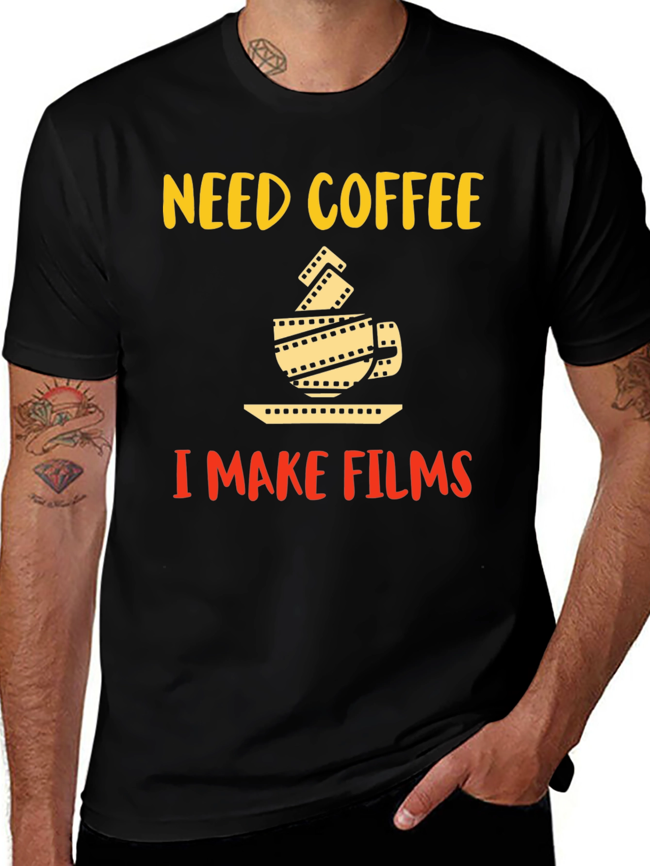 Variant 9 of Need Coffee, I Make Films - Crew T-Shirt