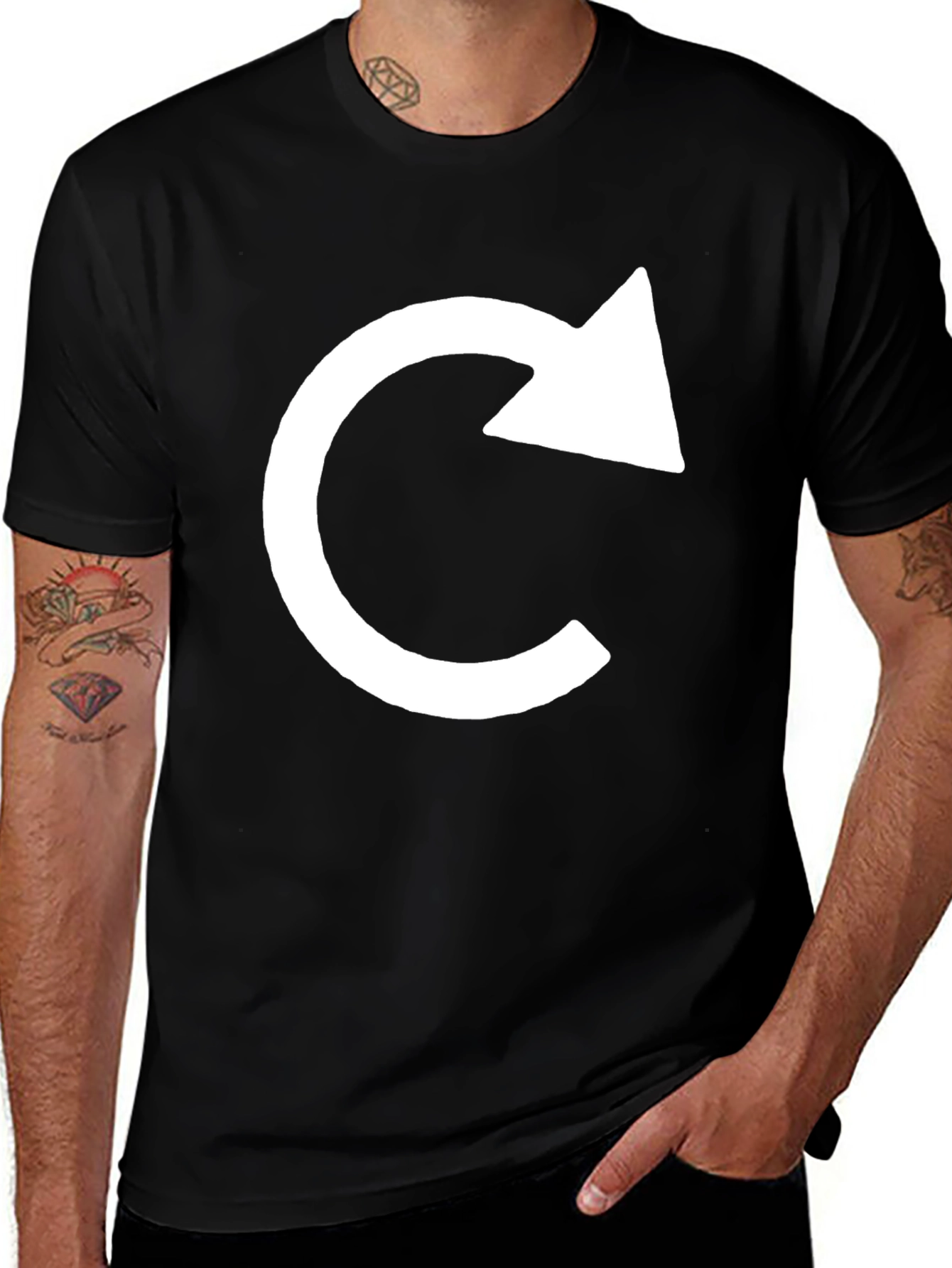 Variant 27 of Minimalist Refresh Arrow Black T-Shirt