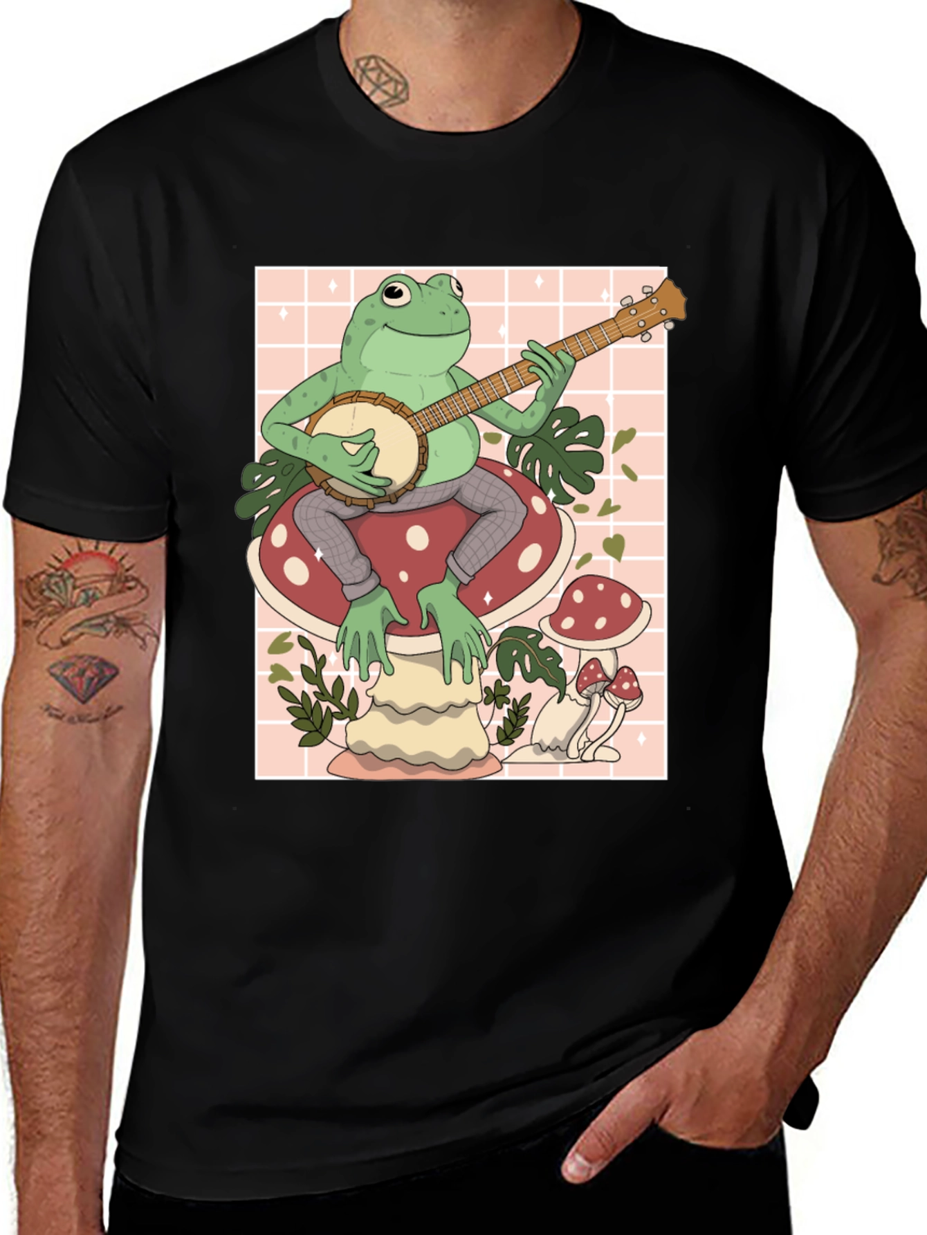 Variant 14 of Frog Banjo Player Graphic T-Shirt