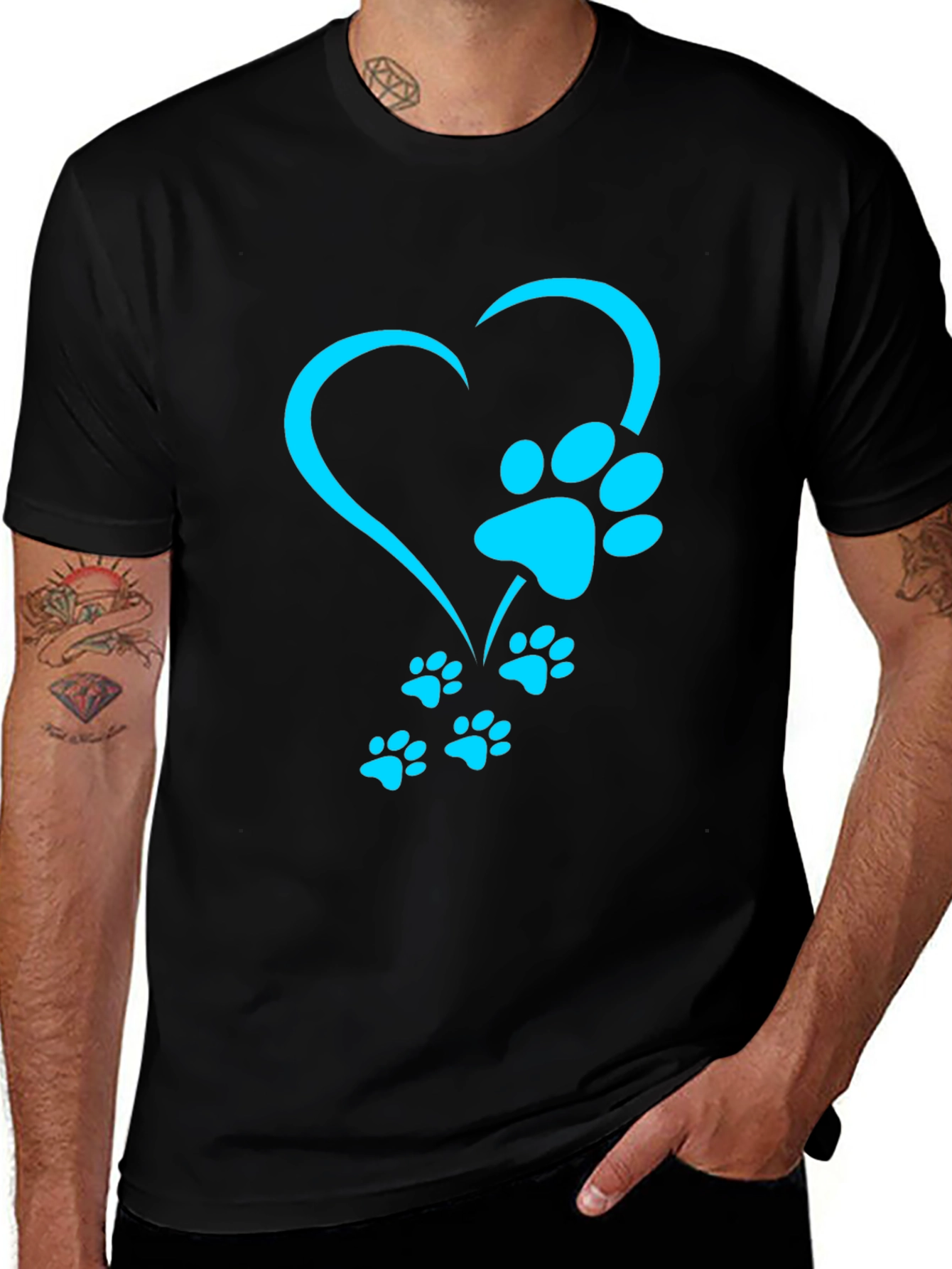 Variant 5 of Dog Paw Heart T-Shirt - Unisex