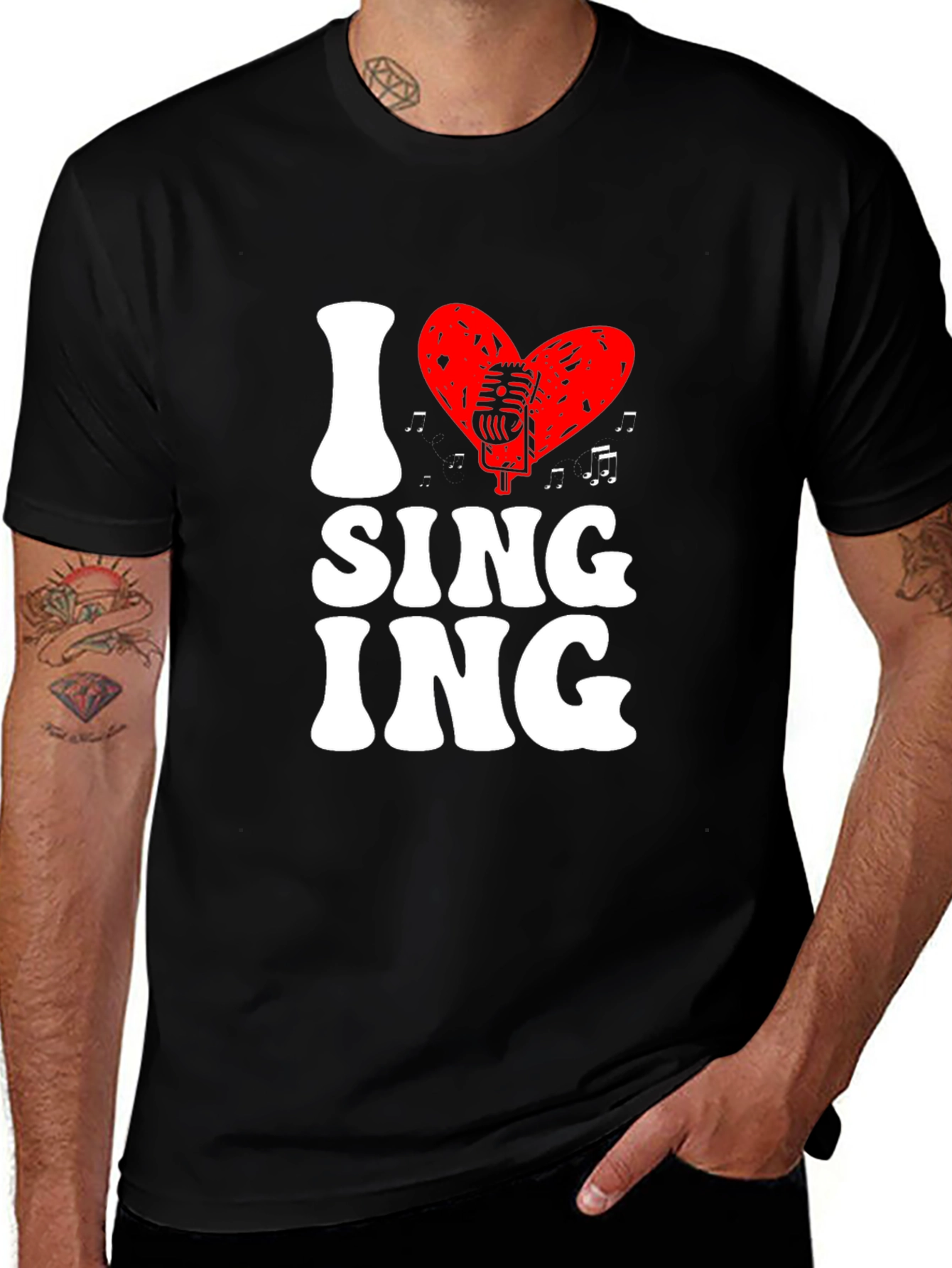 Variant 9 of I Heart Singing Black Graphic Tee