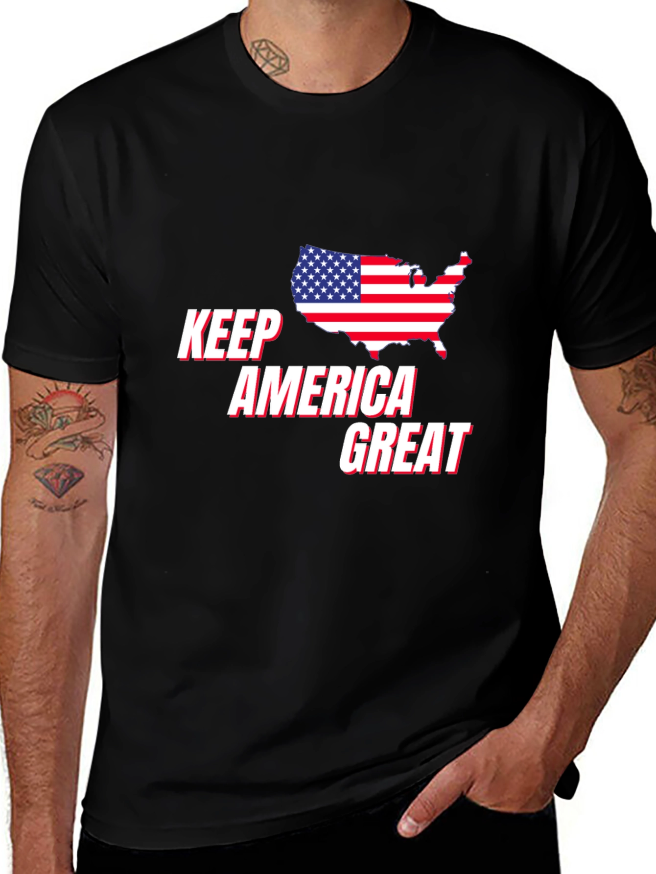 Keep America Great T-Shirt Patriotic USA Flag Graphic Tee