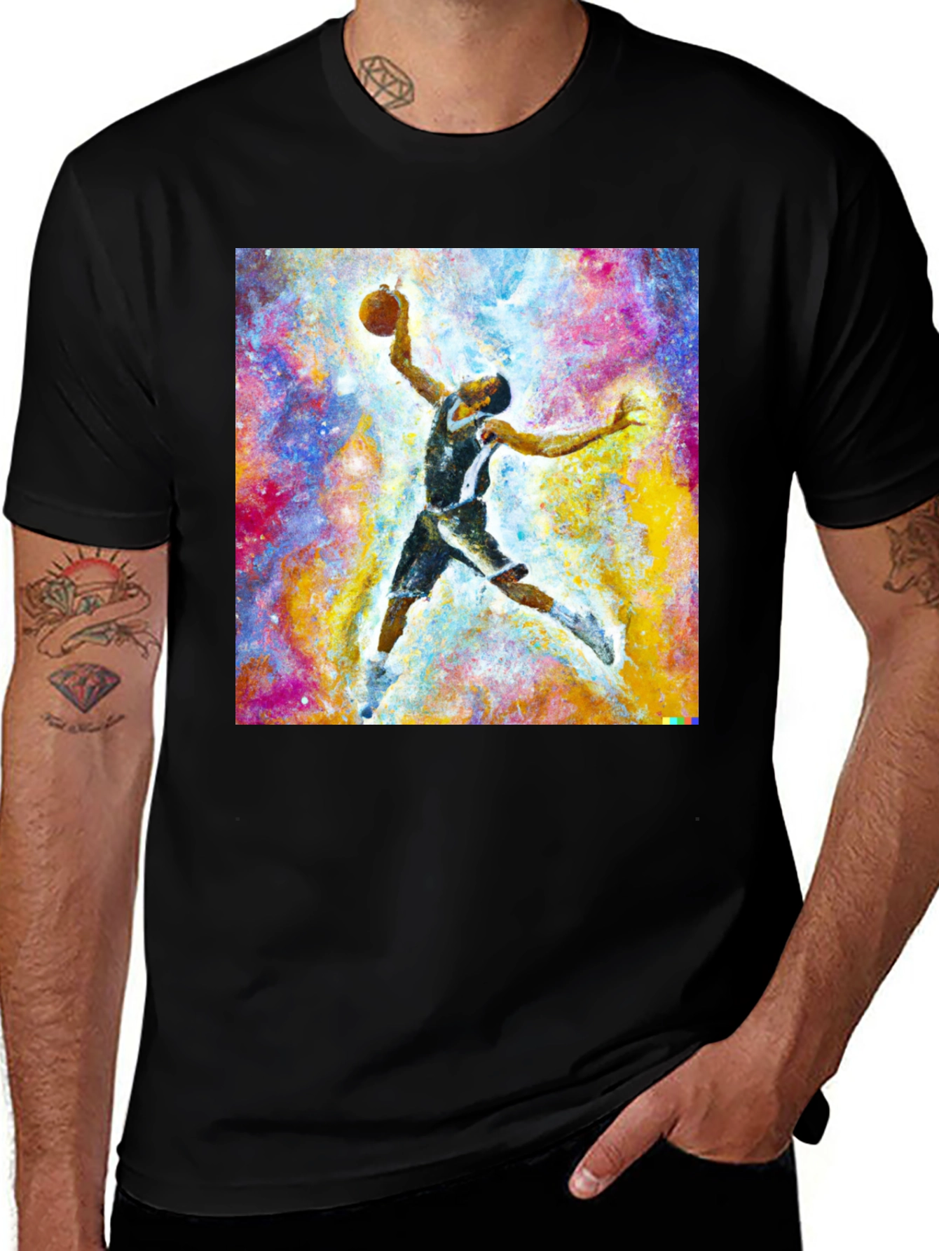 Variant 11 of Basketball Art T-Shirt - Slam Dunk Design