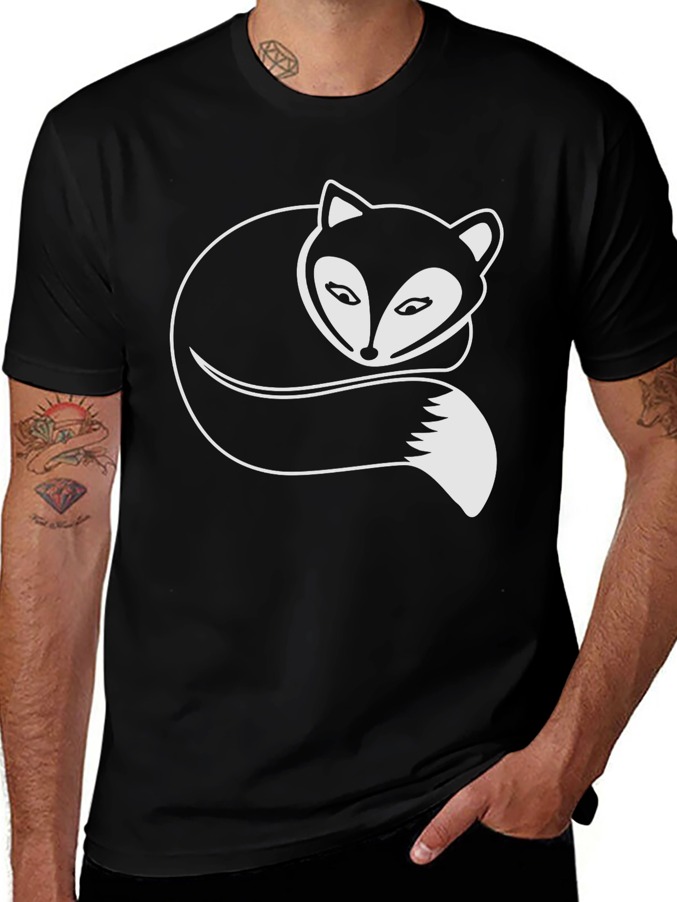 Variant 9 of Fox Graphic Tee - Stylish Black Cotton T-Shirt