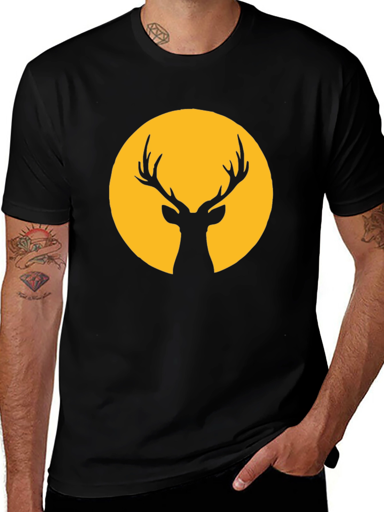 Variant 7 of Deer Silhouette Graphic T-Shirt