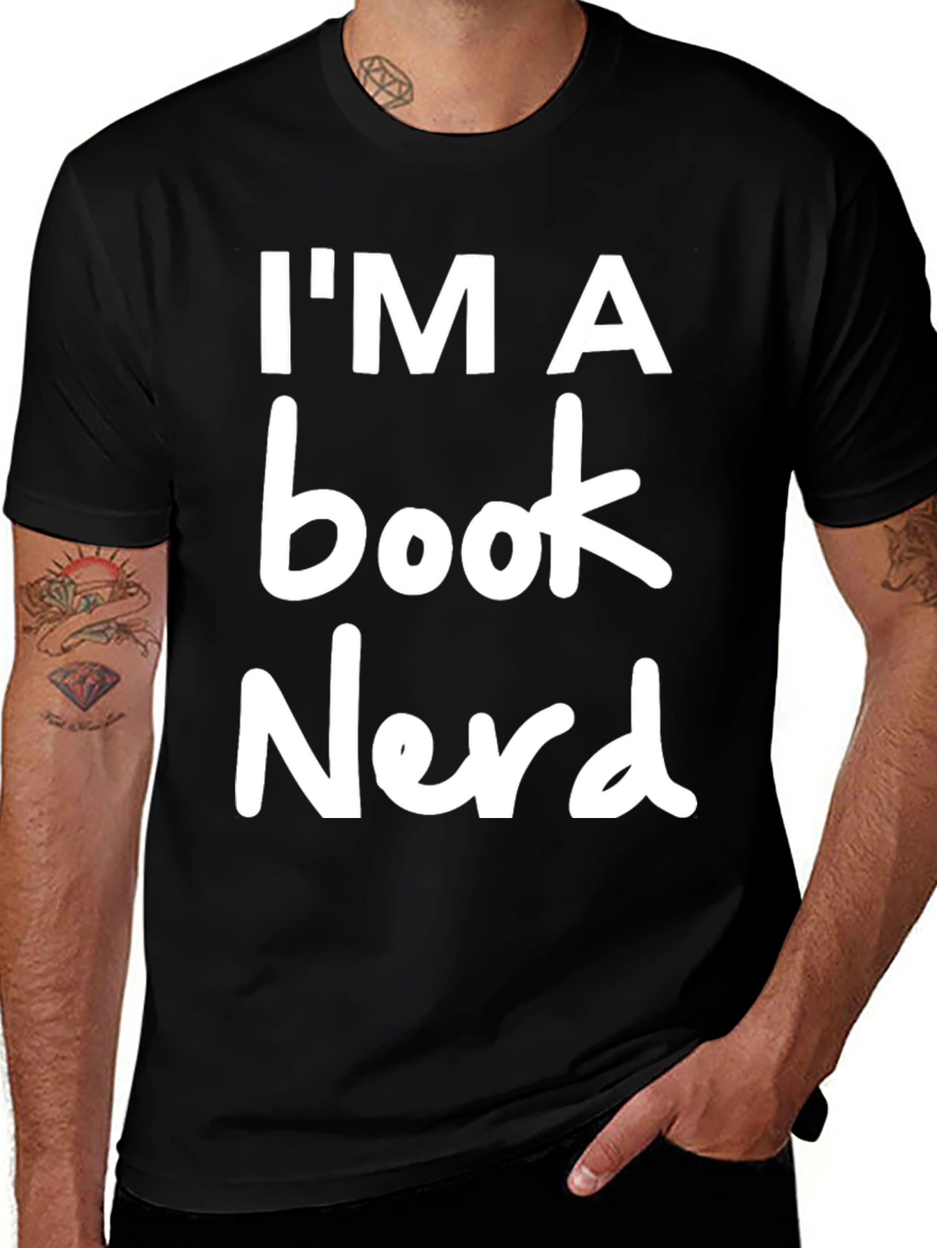 Variant 14 of I'm a Book Nerd T-Shirt - Black Crew Neck Novelty Tee