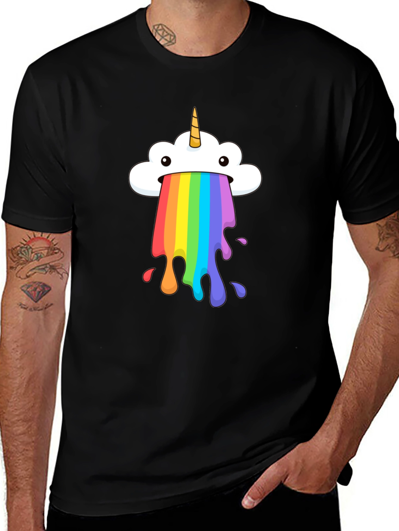 Variant 21 of Unicorn Rainbow Puke Graphic Tee