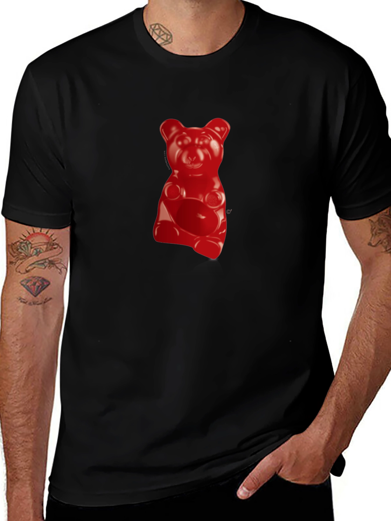 Variant 25 of Gummy Bear Graphic Black T-Shirt