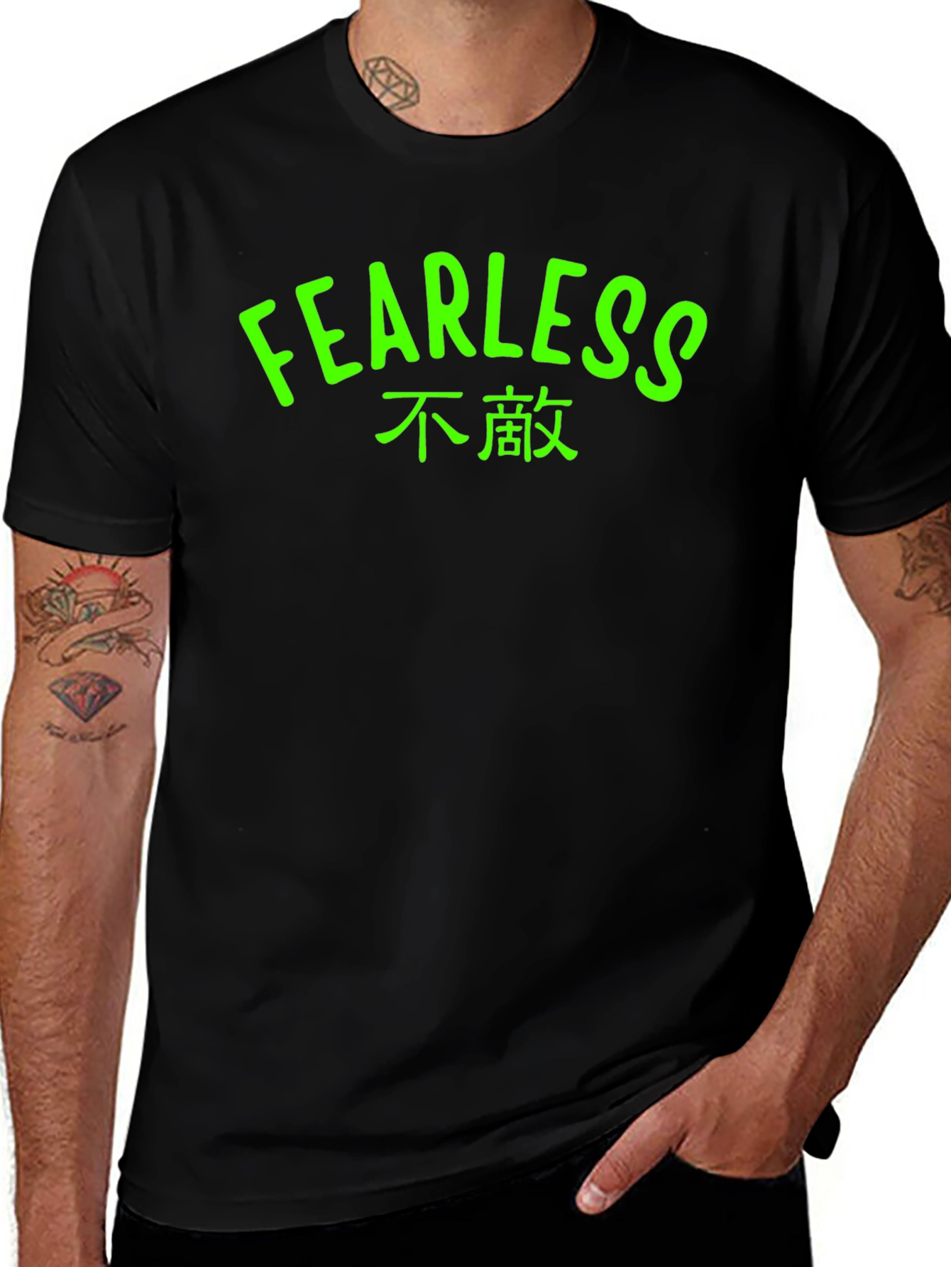 Variant 11 of Fearless Graphic Tee - Black T-Shirt with Bold Text
