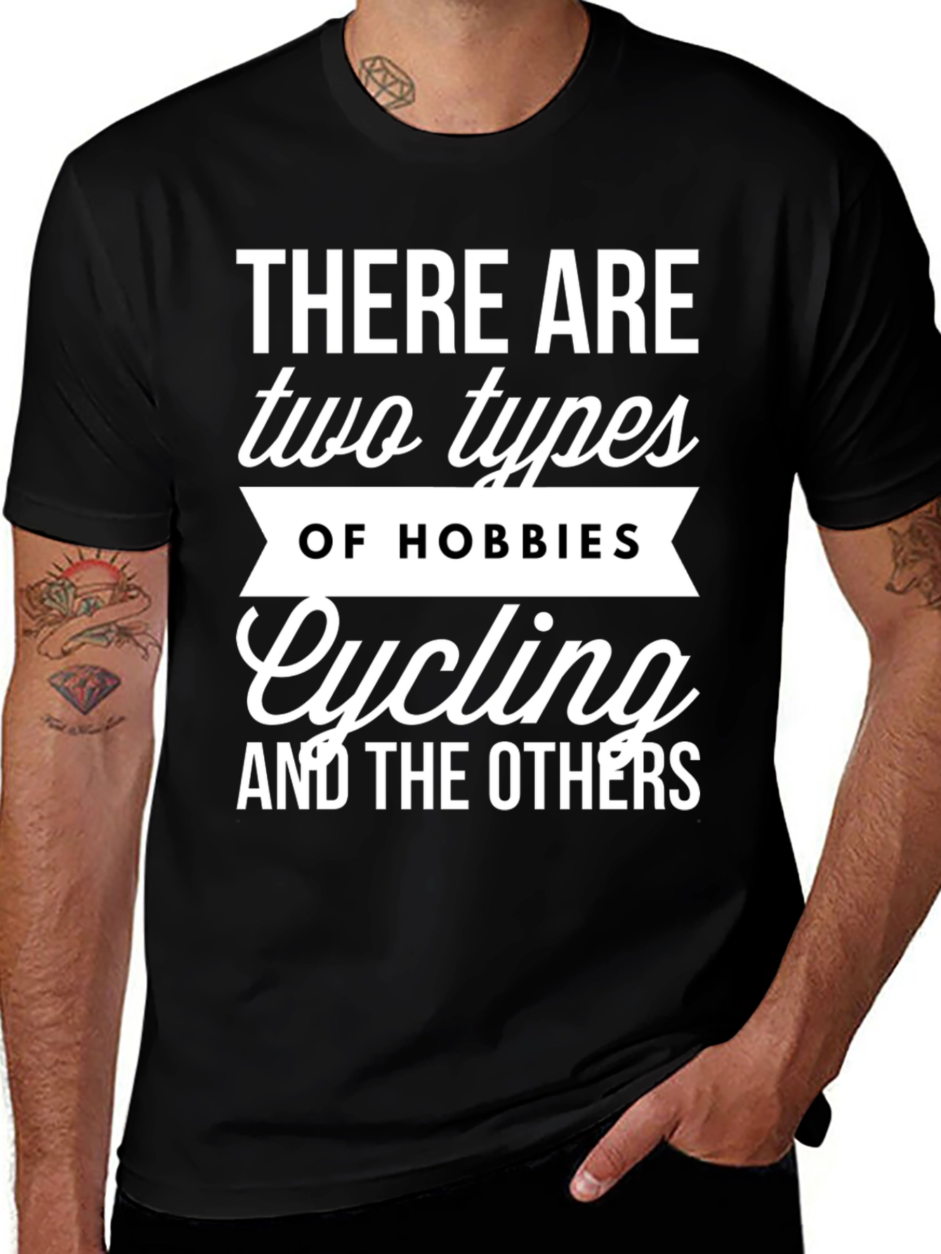 Cycling Hobbies Graphic Tee - Black