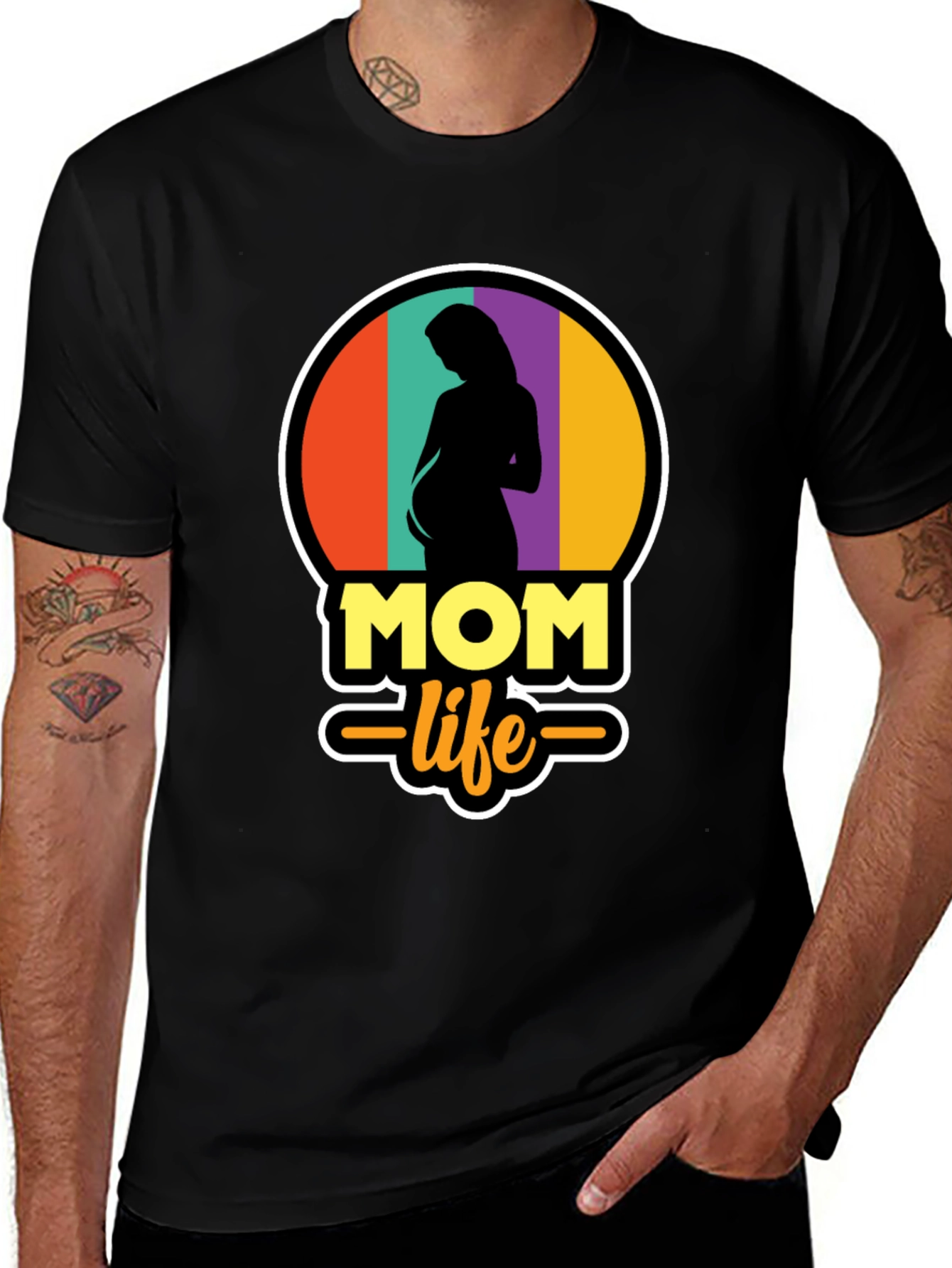 Black Mom Life T-Shirt - Pregnancy Tee main image