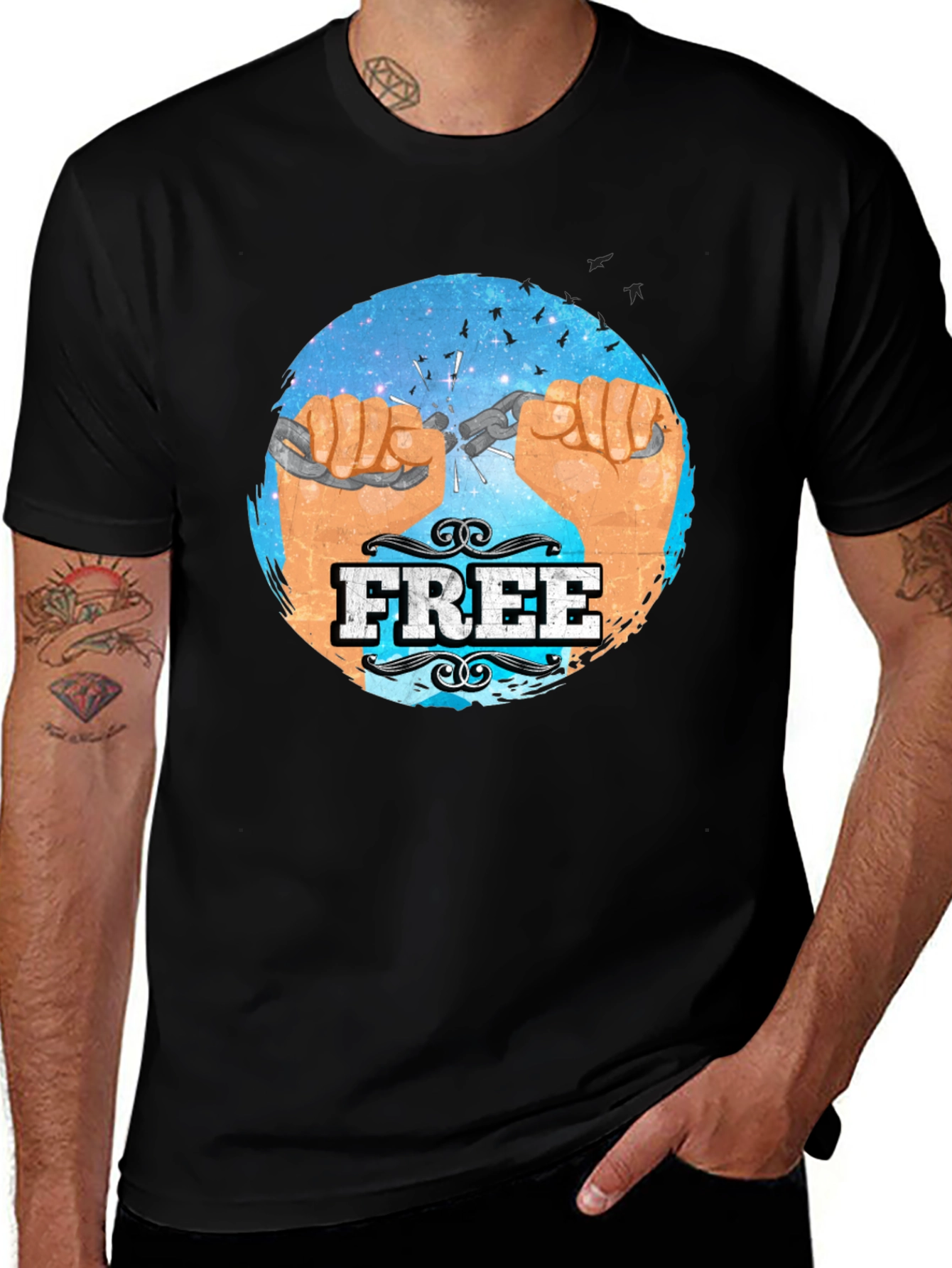 Variant 29 of Free Breaking Chains Graphic T-Shirt