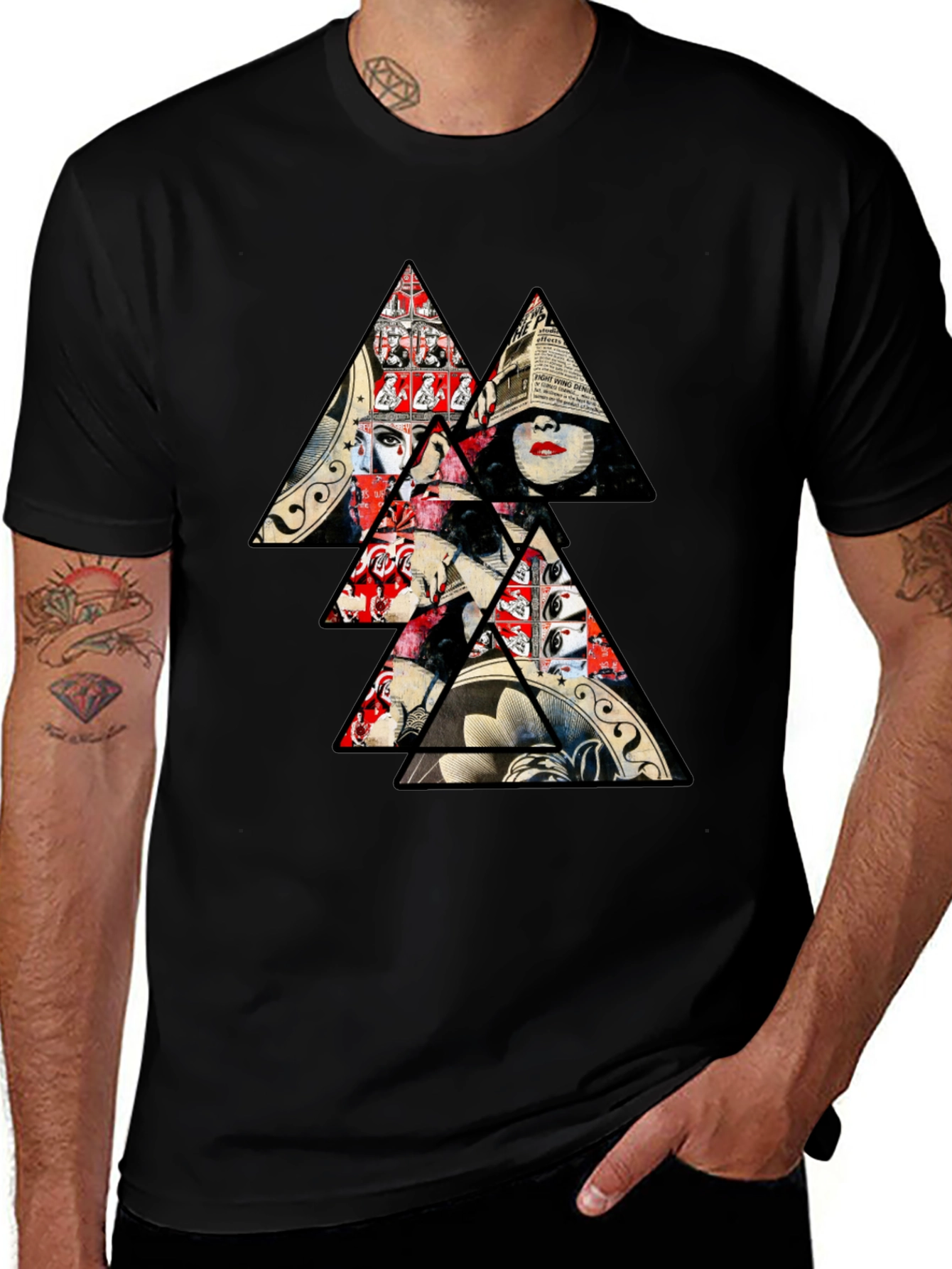 Variant 12 of Geometric Triangle Print Graphic Tee