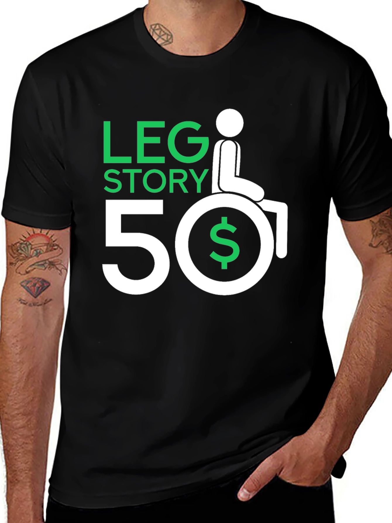 Variant 4 of Leg Story Wheelchair Humor T-Shirt