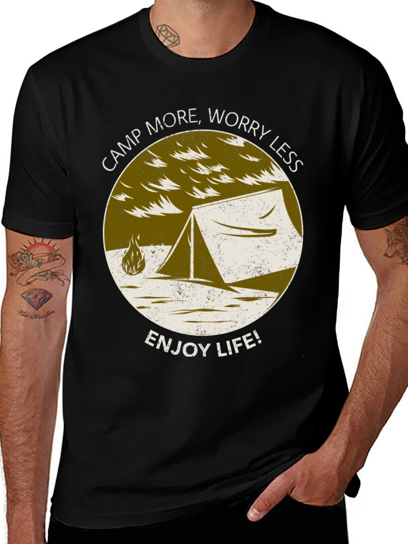 Variant 2 of Camp More Worry Less Graphic T-Shirt