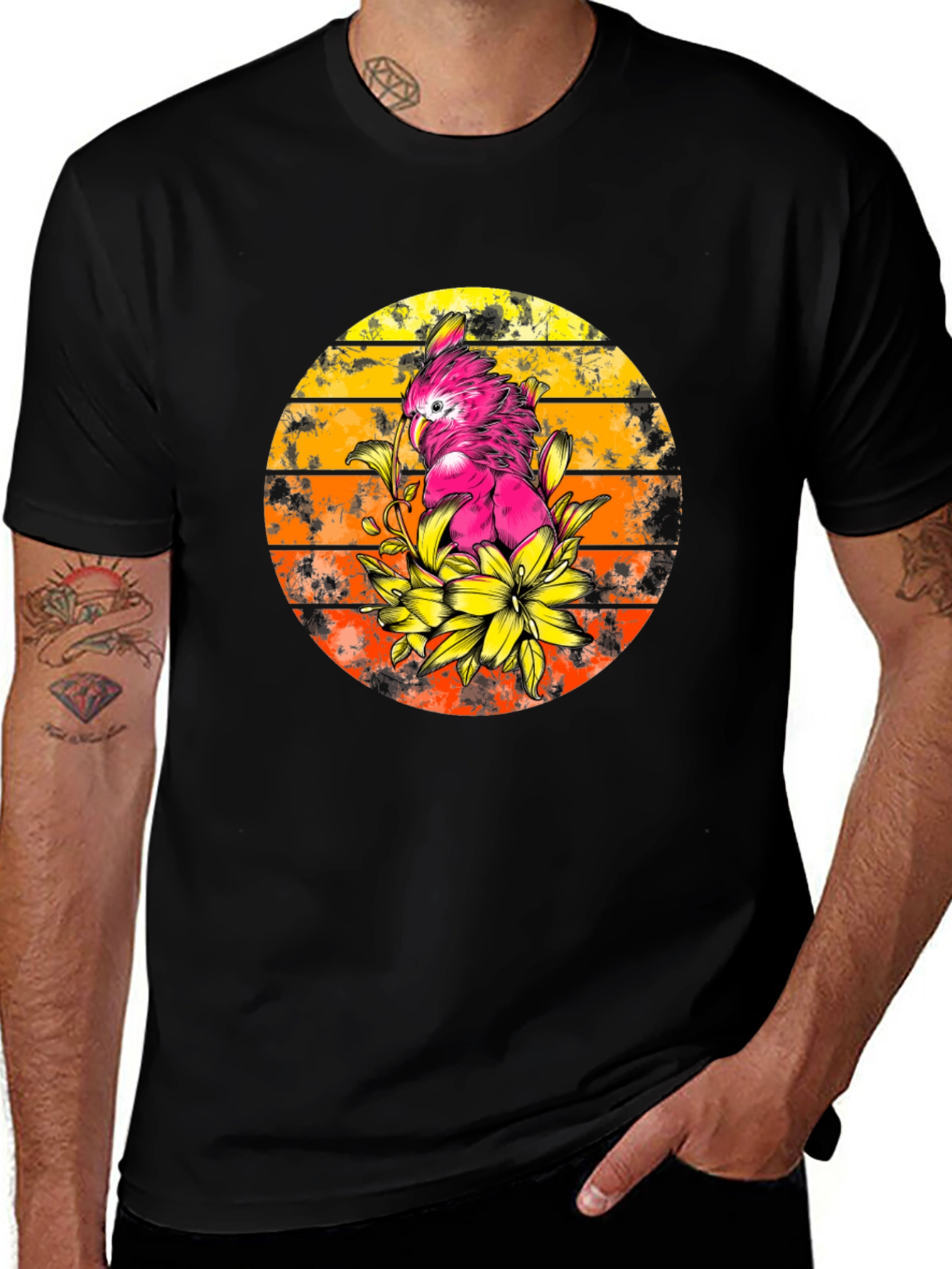 Cockatoo Sunset T-Shirt - Tropical Bird Tee
