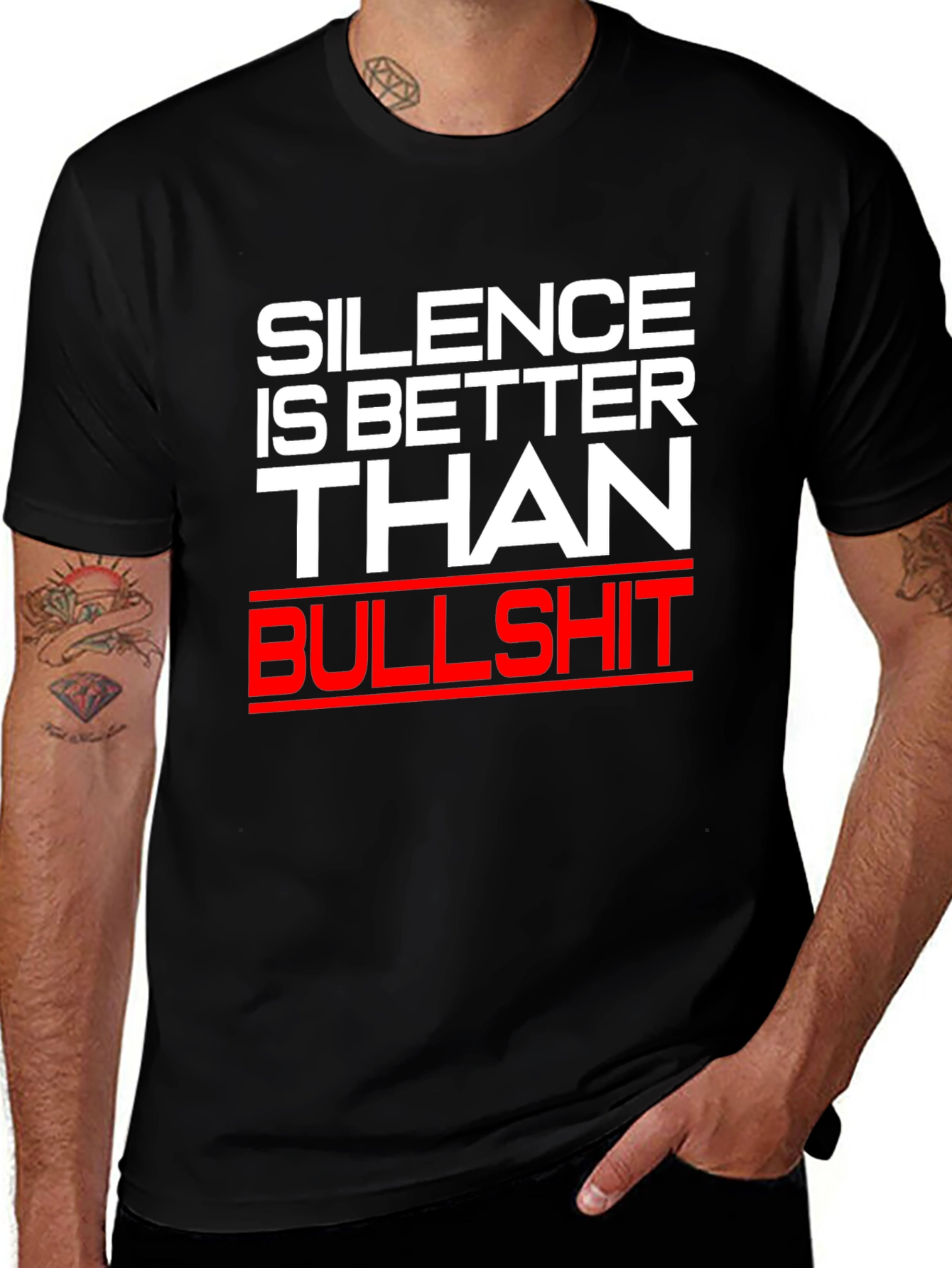 Variant 7 of Silence is Better Than Bullshit Graphic Tee