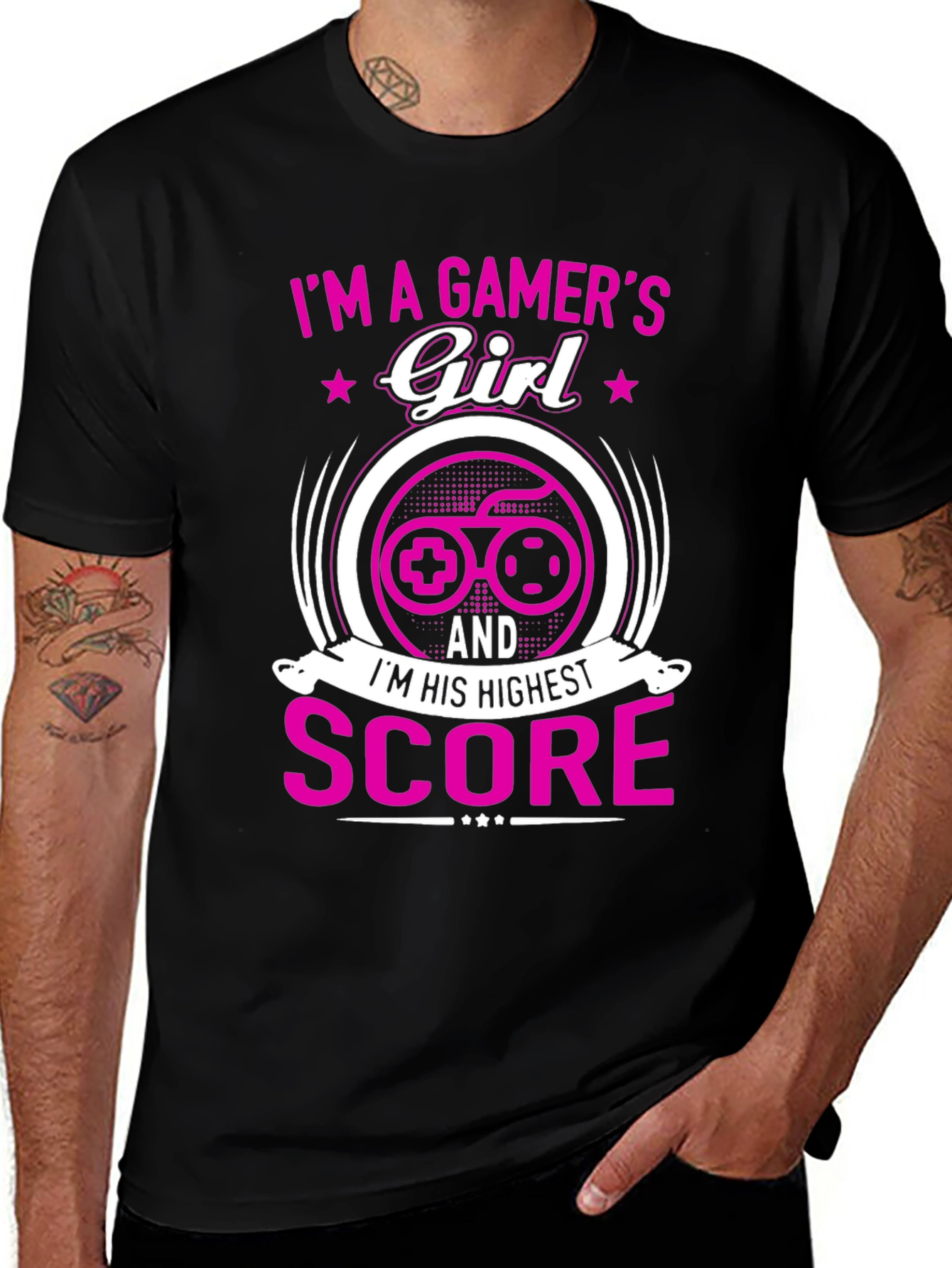Variant 13 of Gamer's Girl T-Shirt - I'm His Highest Score Tee