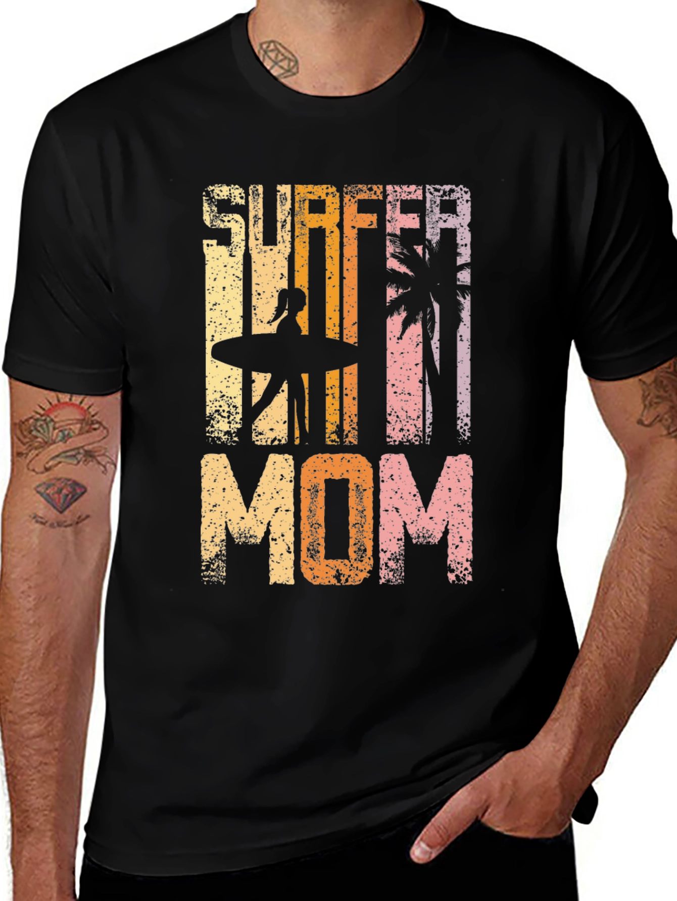 Variant 2 of Surfer Mom Graphic T-Shirt - Vintage Style