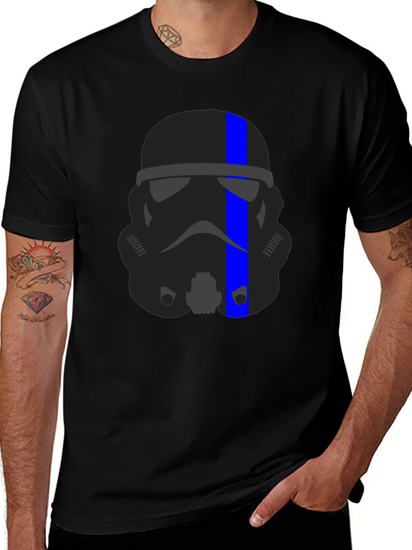 Stormtrooper Thin Blue Line Black T-Shirt