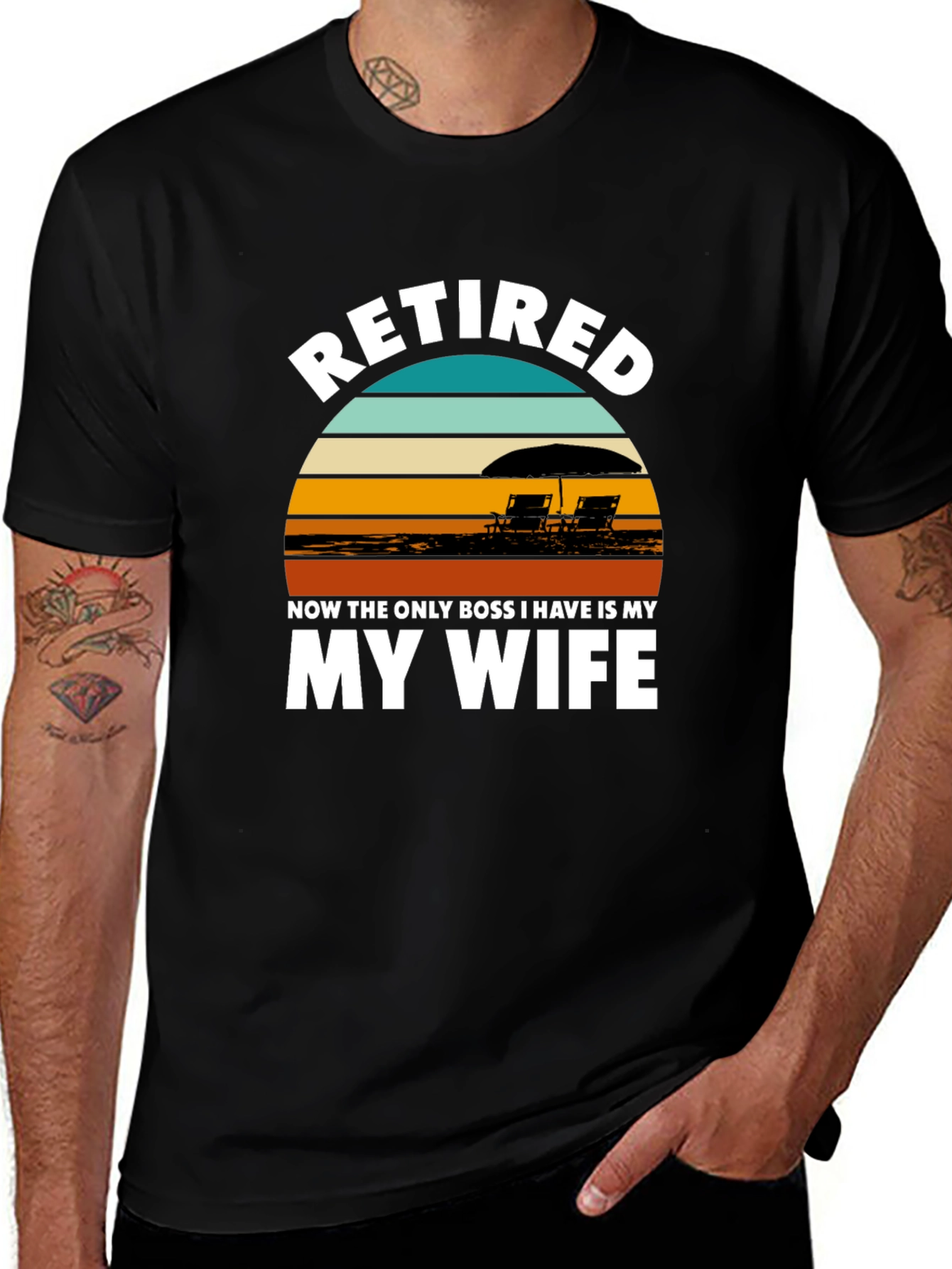 Variant 29 of Retired My Wife is My Boss Graphic T-Shirt