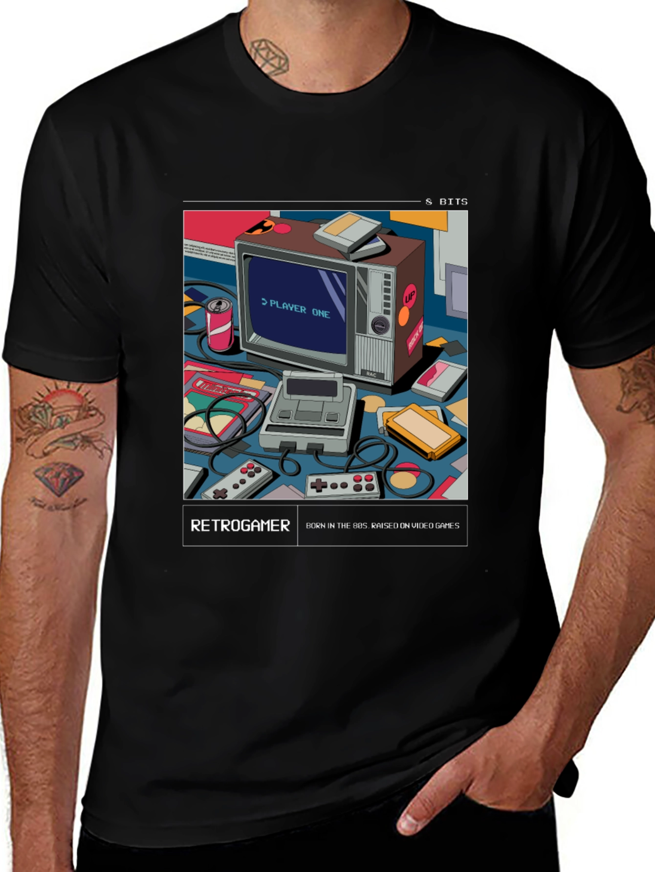 Retro Gamer T-Shirt - 80s Video Game Console Design