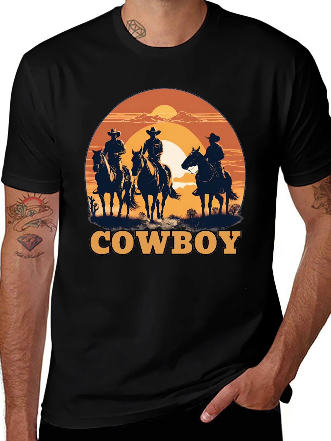 Variant 24 of Cowboy Silhouette Graphic T-Shirt