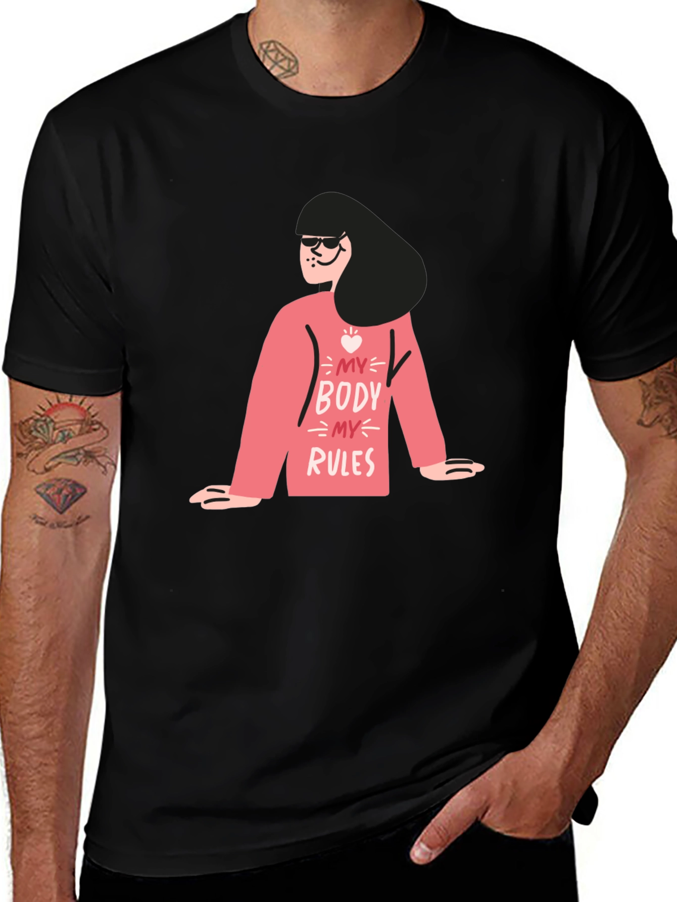Variant 24 of My Body My Rules Graphic Tee - Black
