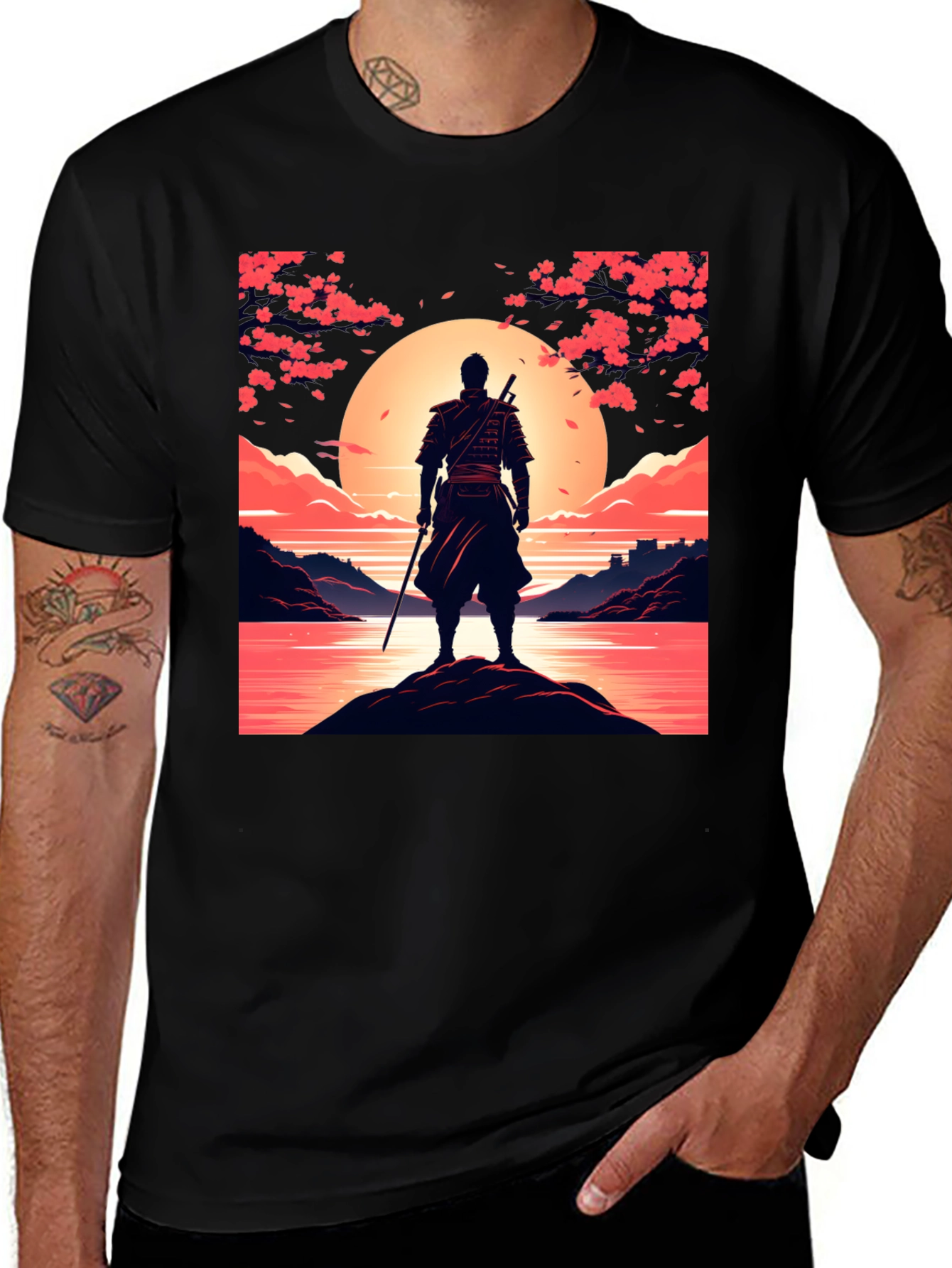 Variant 25 of Samurai Sunset Graphic Tee