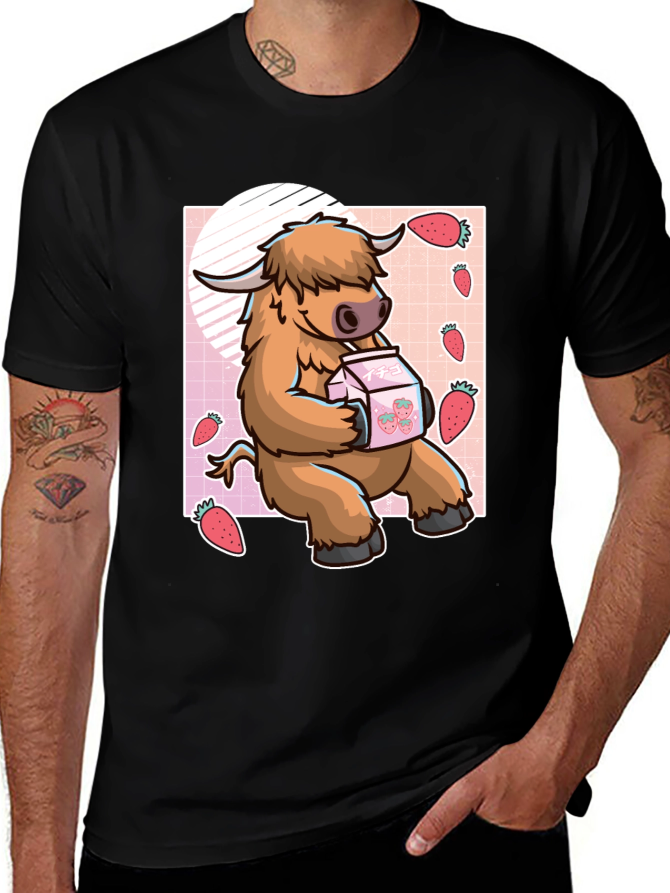 Variant 11 of Cute Cartoon Cow Graphic Tee