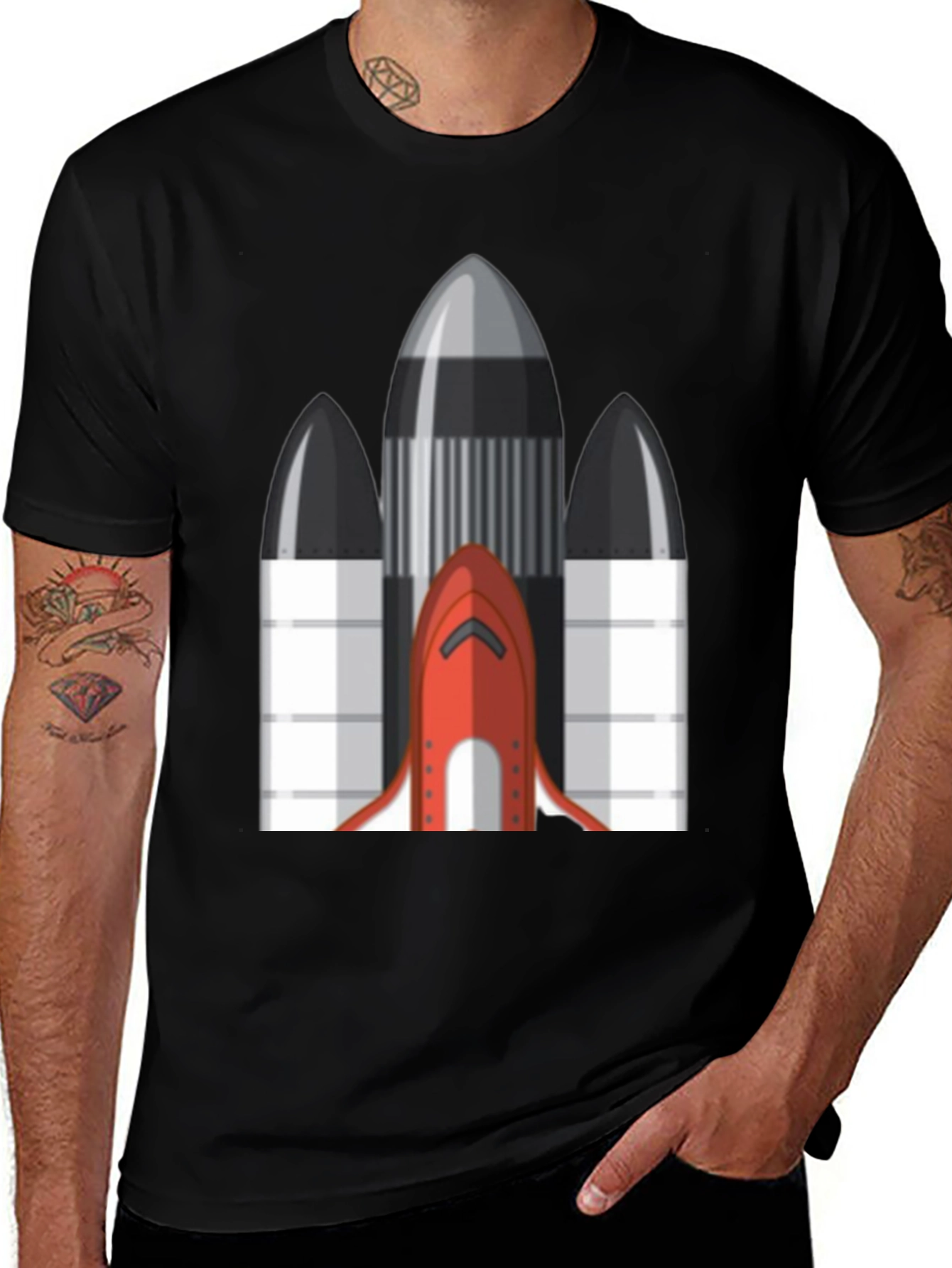 Variant 27 of Rocket Graphic Tee - Space Shuttle Design