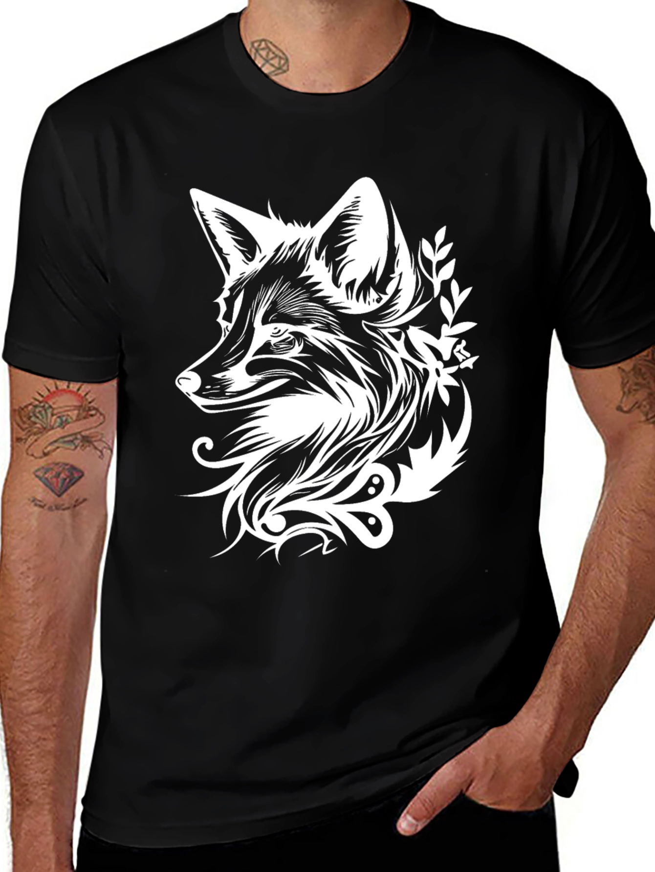 Variant 26 of Fox Graphic Tee - Stylish Black T-Shirt