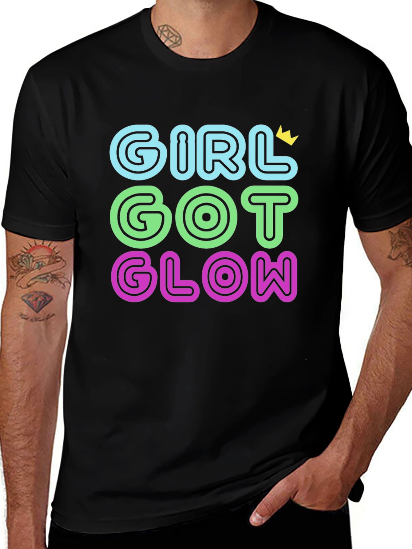 Variant 20 of Girl Got Glow T-Shirt - Black Tee