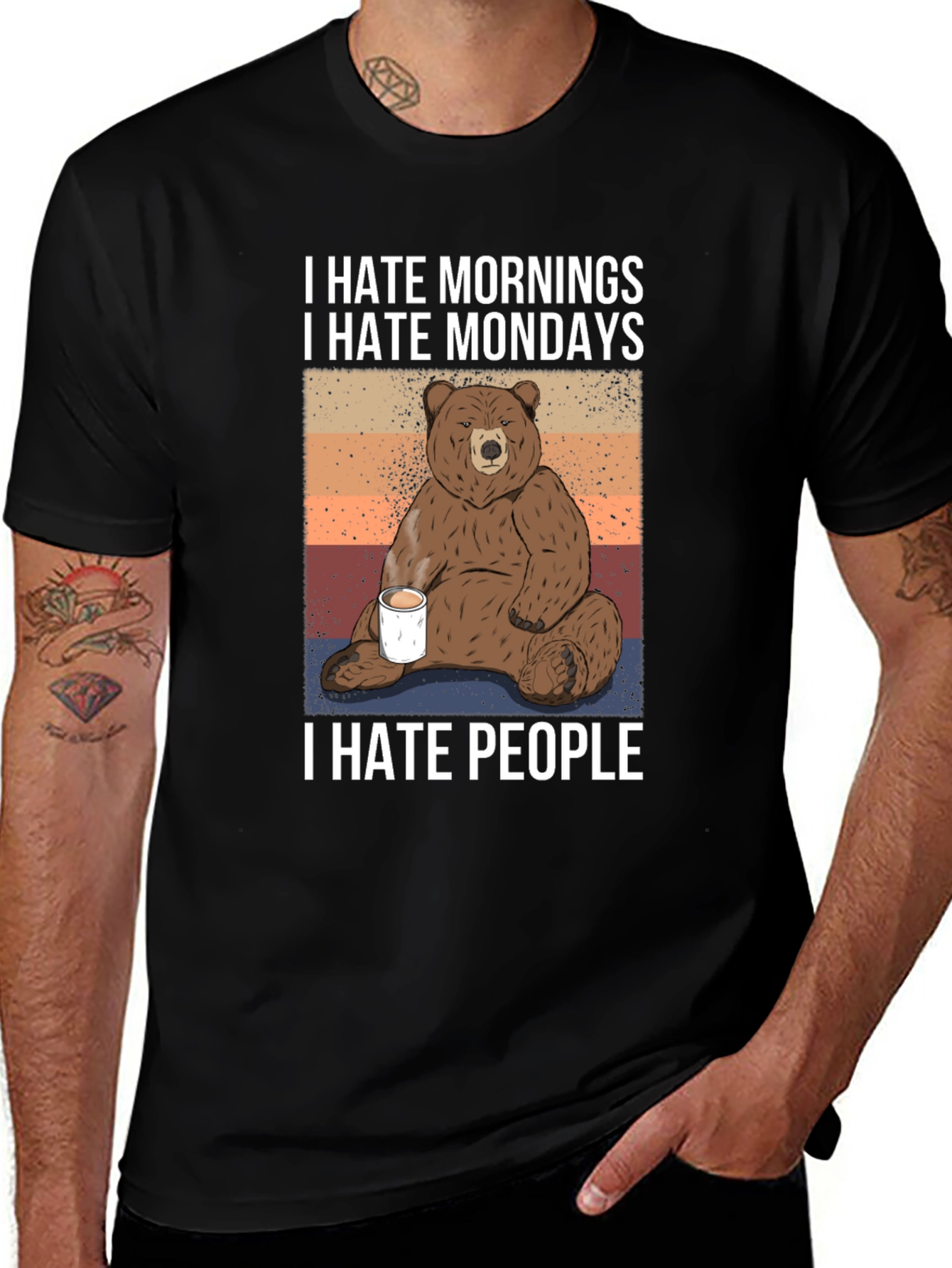 Variant 28 of I Hate Mornings, Mondays, People T-Shirt