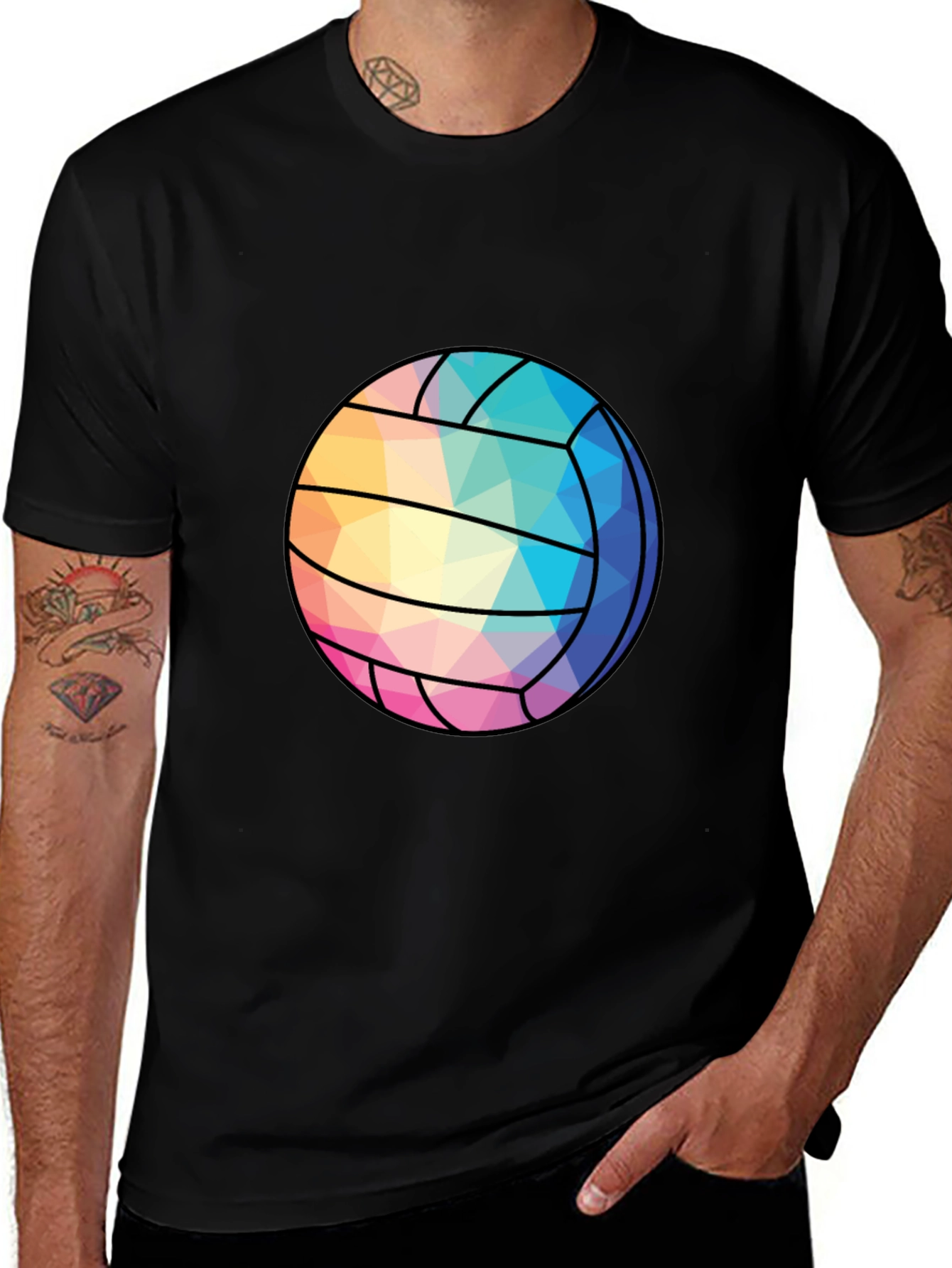 Variant 28 of Geometric Volleyball Graphic Tee - Stylish Sportswear