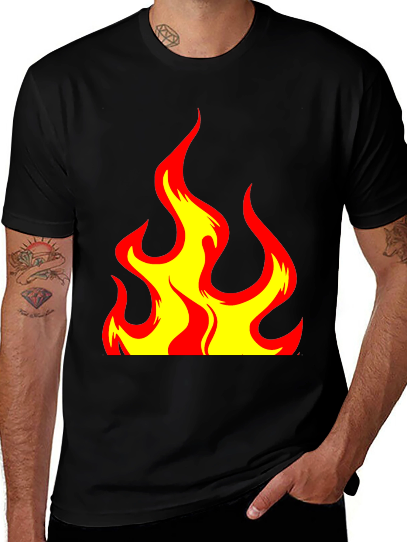 Variant 23 of Flame Graphic Black T-Shirt