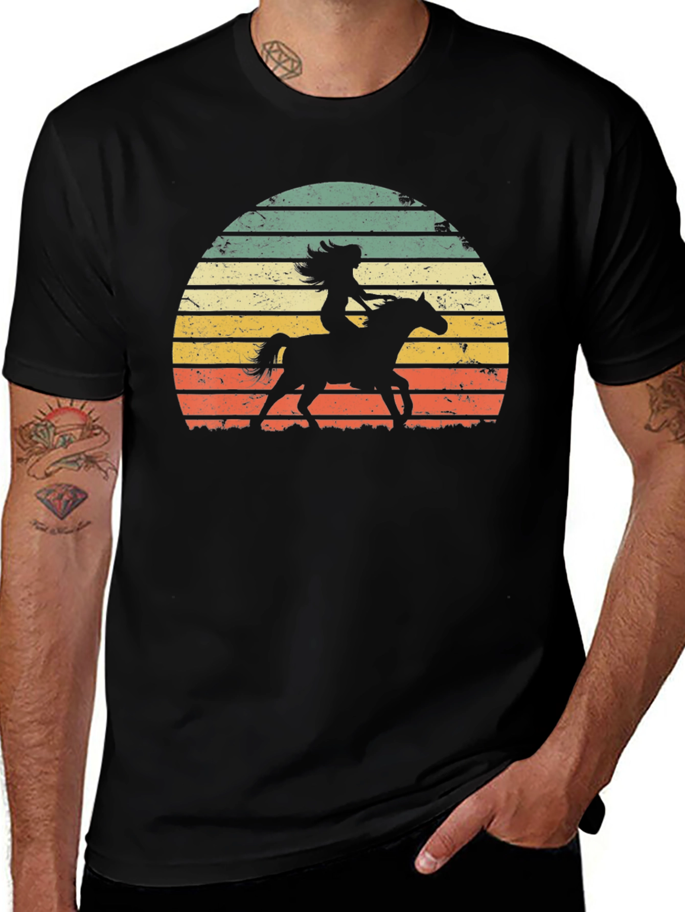 Variant 3 of Retro Horse Rider Graphic T-Shirt