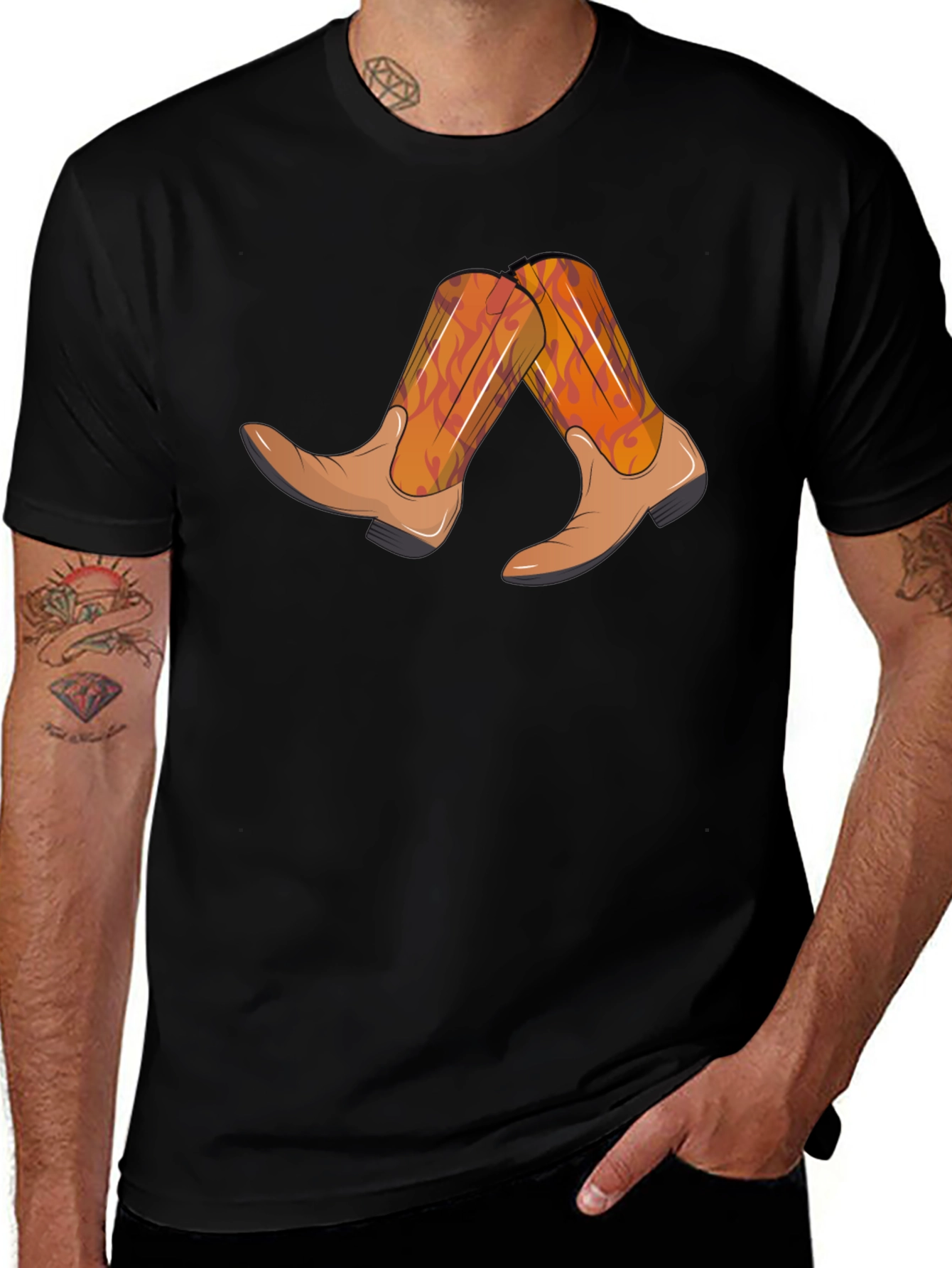 Variant 12 of Cowboy Boots Graphic Tee - Country Style Shirt