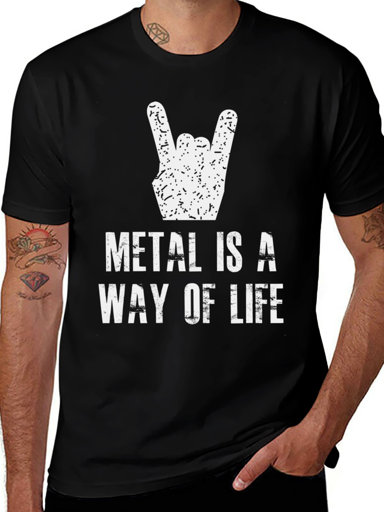 Variant 20 of Metal Is A Way Of Life Black Graphic T-Shirt